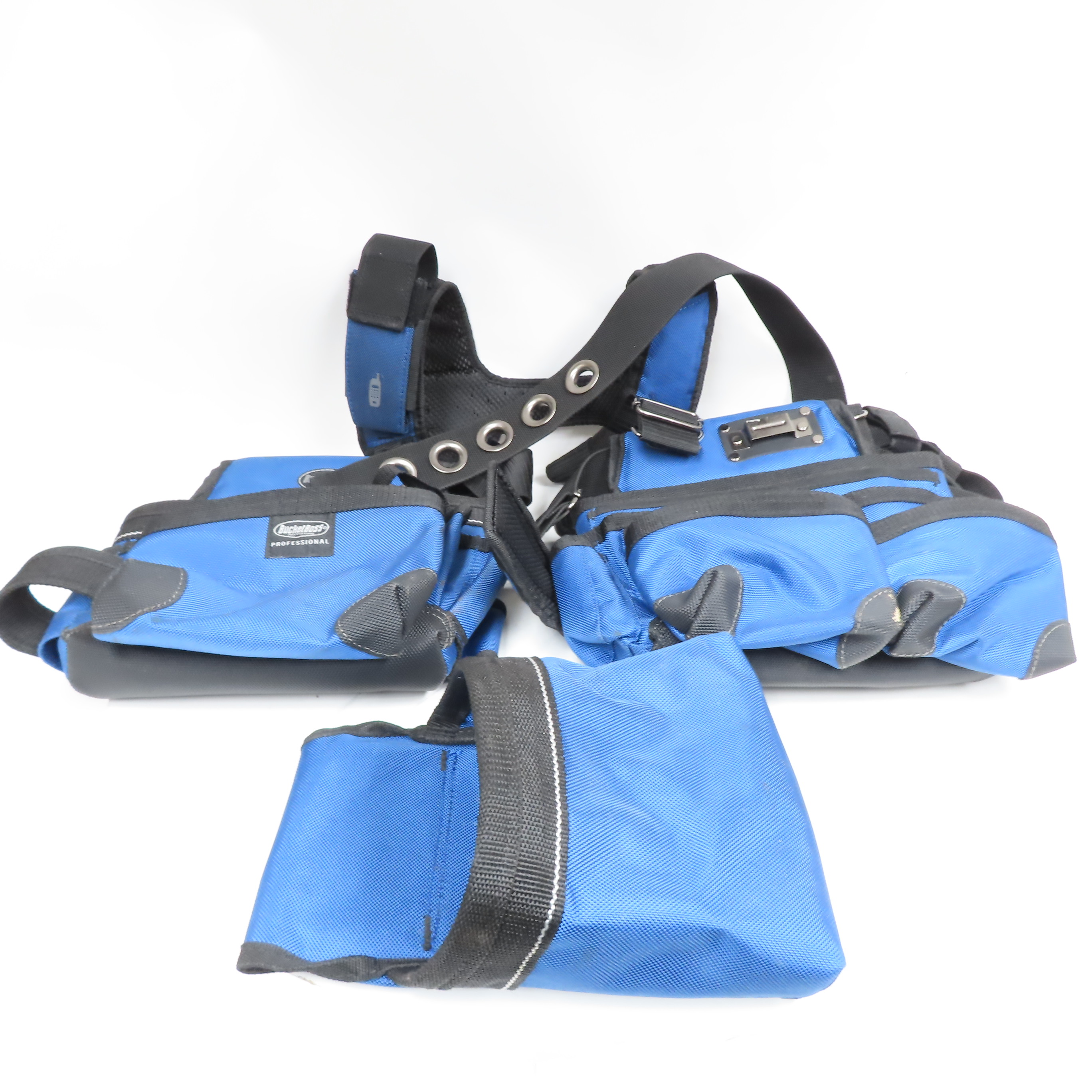 Bucketboss 55185 3Bag Framer's Suspension Rig Work Tool Belt Blue