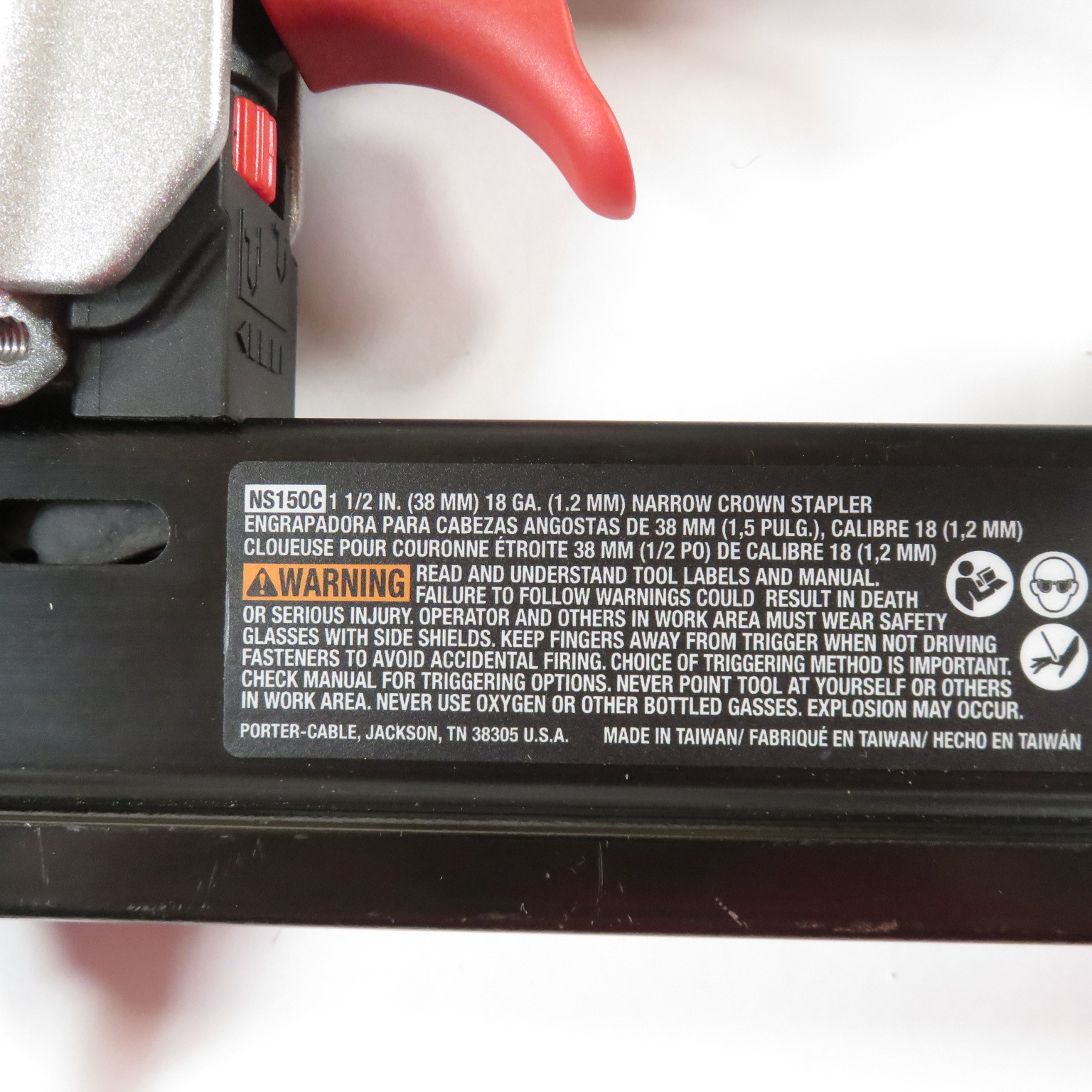 thumbnail image 2 of Used PORTER-CABLE NS150C 18GA Narrow Crown Stapler – Tool Only 2 of 5