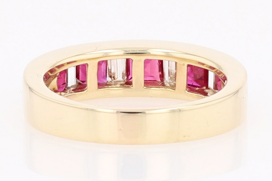 2.00ctw Ruby and Diamond Channel-Set Wedding Band Ring 14k Yellow Gold ...