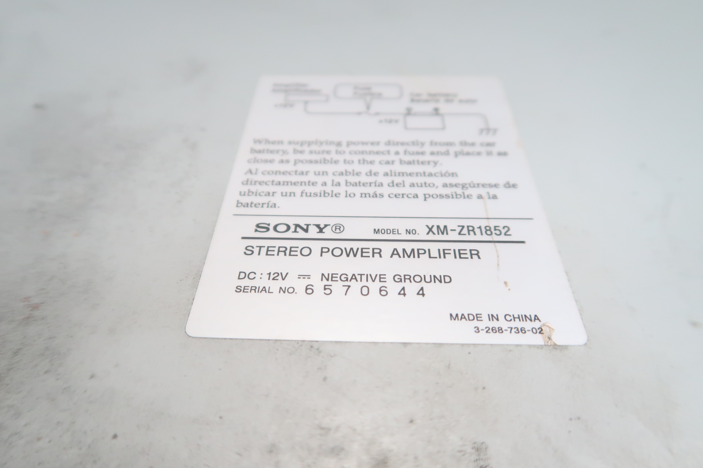Sony XM-ZR1852 1000W 2-Channel Car Audio Amplifier 9726