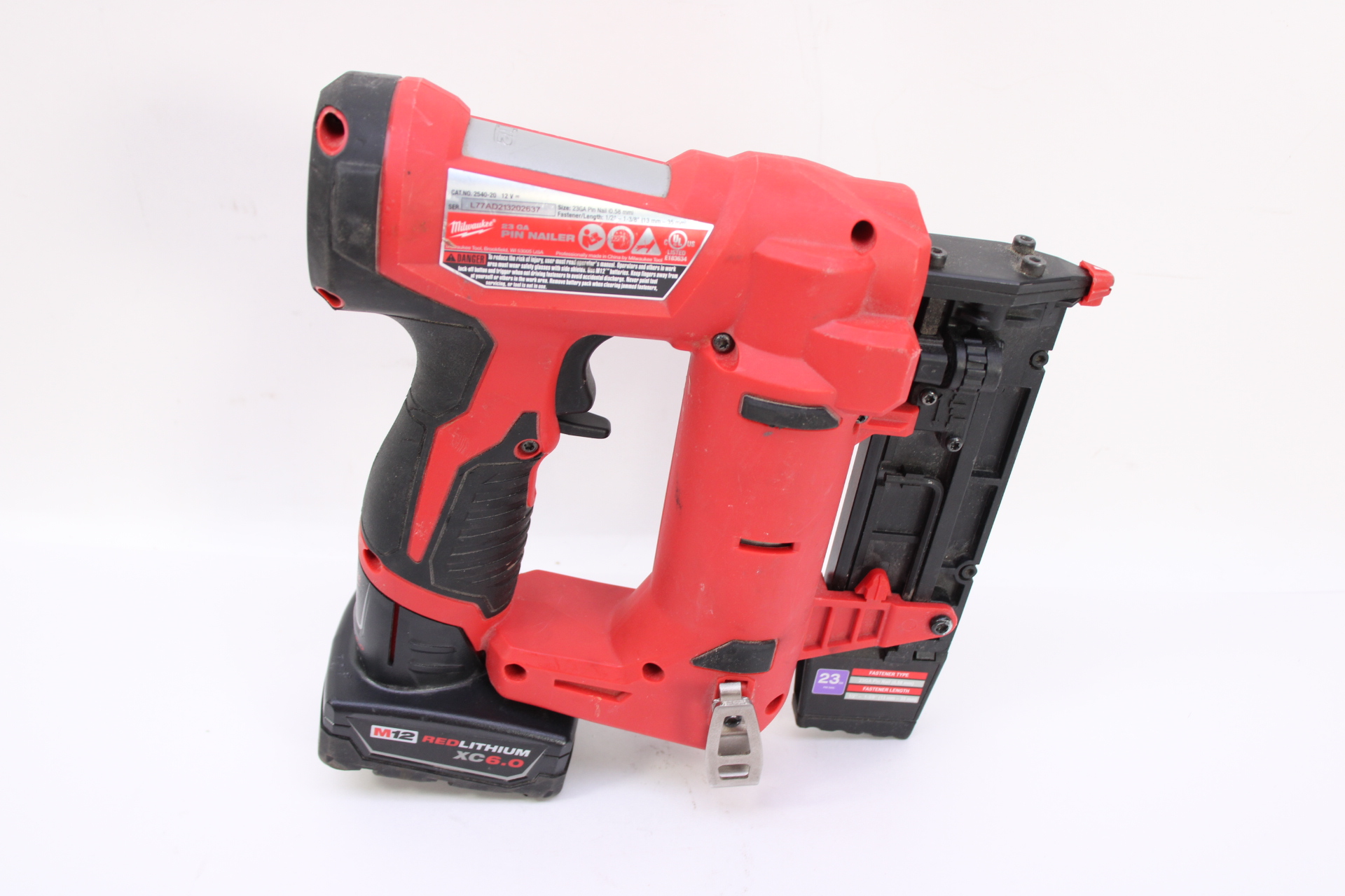 Milwaukee 2540-20 M12 12-Volt 23-Gauge Compact Lithium-Ion Cordless Pin ...