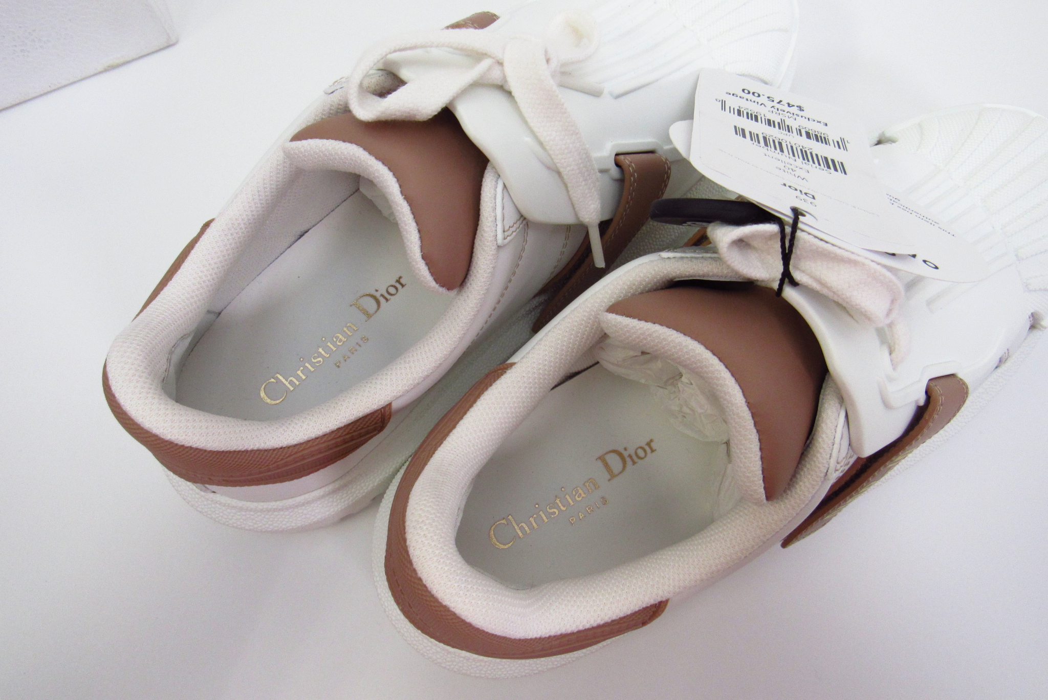 Christian Dior KCK278BCR28W40 Calfskin 28W White & Nude Sz