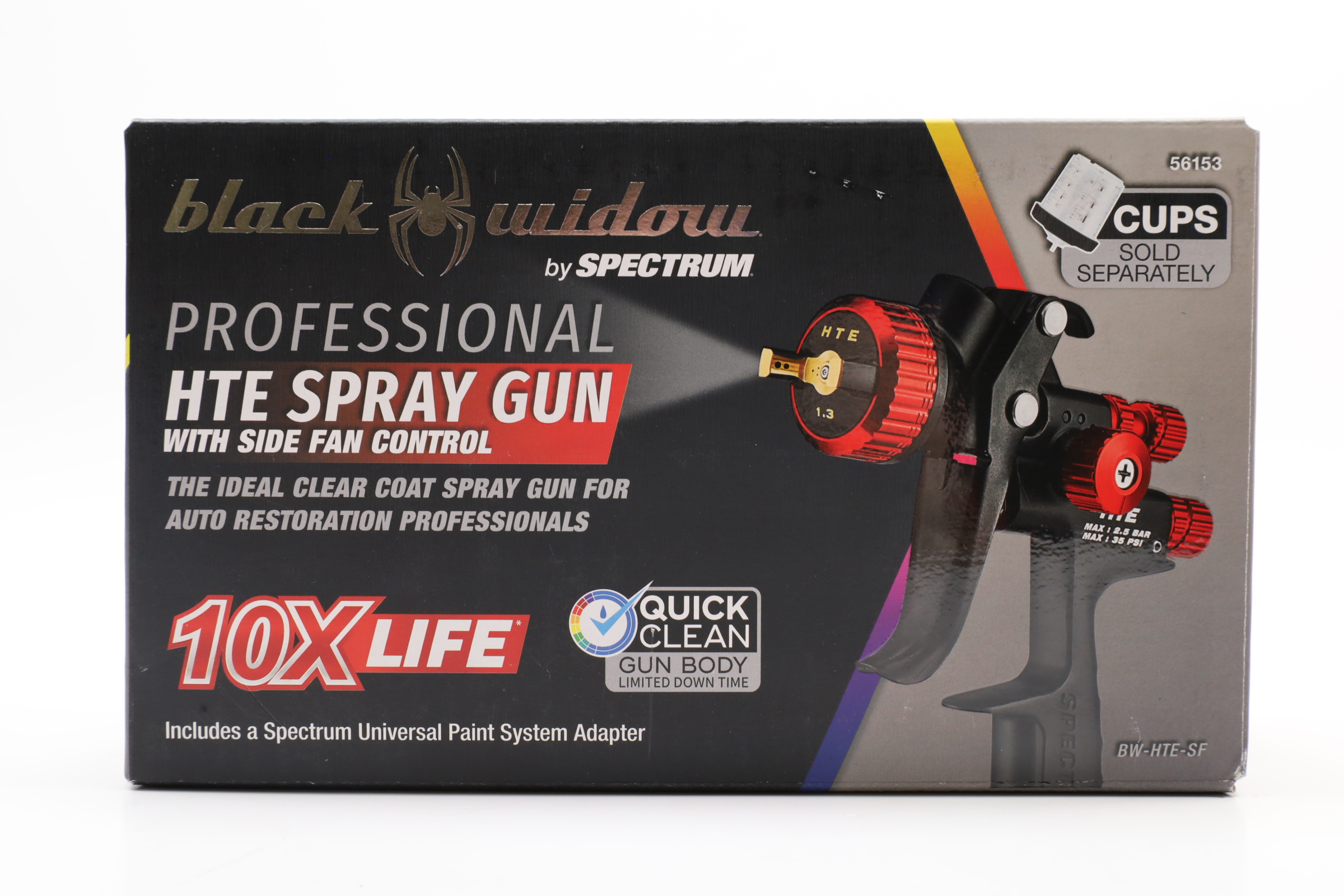 Black Widow by Spectrum RW-HTE-SF 1.3mm HTE Gravity-Feed Air Spray Gun
