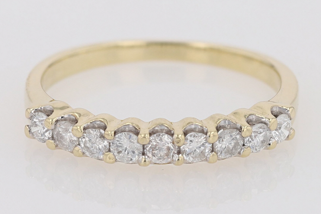 .50ctw Round Cut Diamond Prong Set Wedding Band Ring 10k Yellow Gold ...