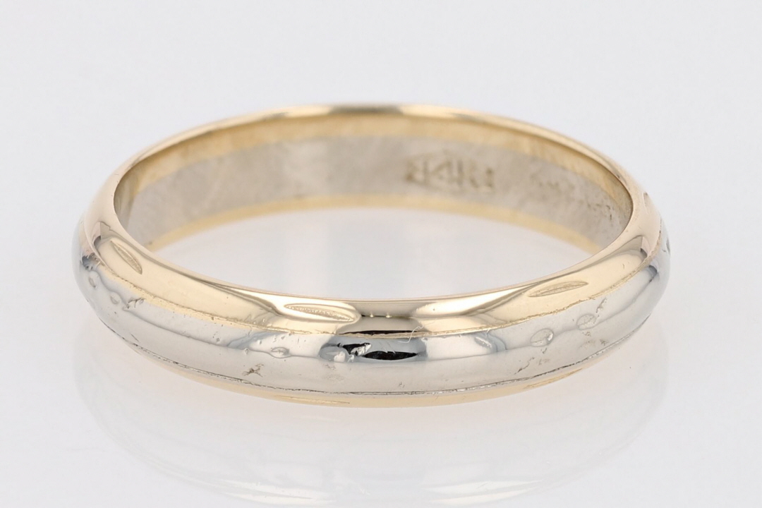 Kaynar Rings Kaynar 4.2mm Polished Wedding Band Ring 14k Multi-Tone Gold 4.35 Grams ...
