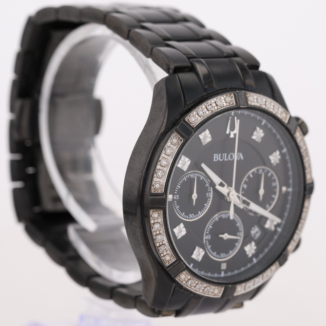Bulova Diamond Accent Black Dial Chronograph Stainless Steel  display picture 1