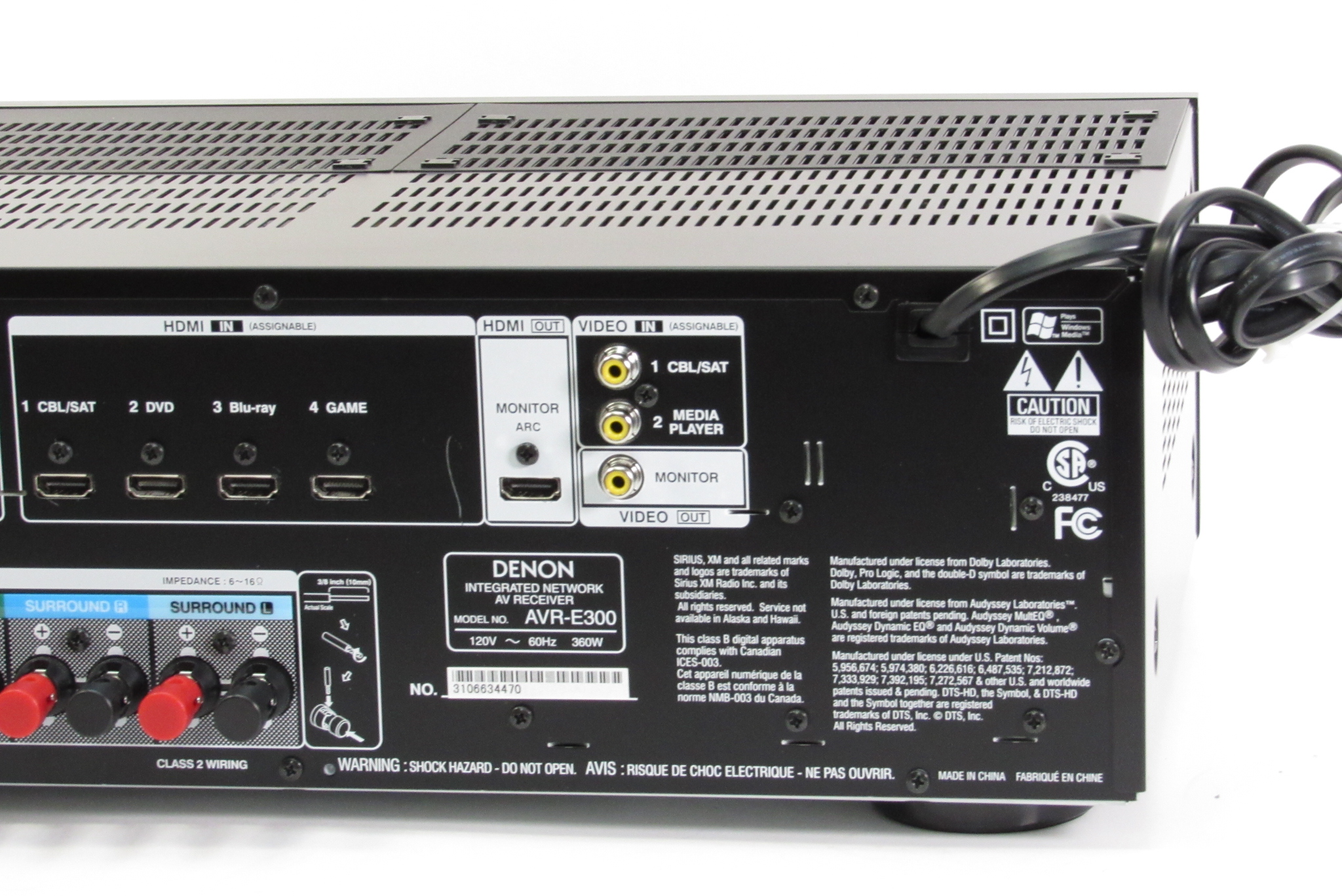 Denon AVRE300 5.1Channel Network Home Theater AV Receiver Local