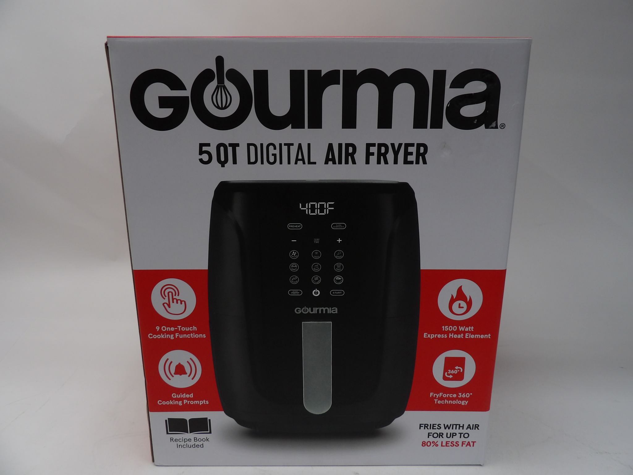 Gourmia 5qt Digital Air Fryer GAF536 1500 Watt Express Heat Element 7221