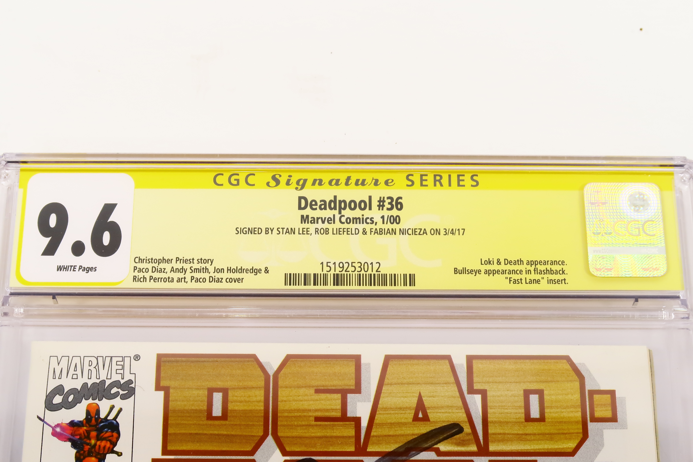 Deadpool (1997) #36 Authenticated Signature CGC 9.6 NEAR MINT+ Marvel ...