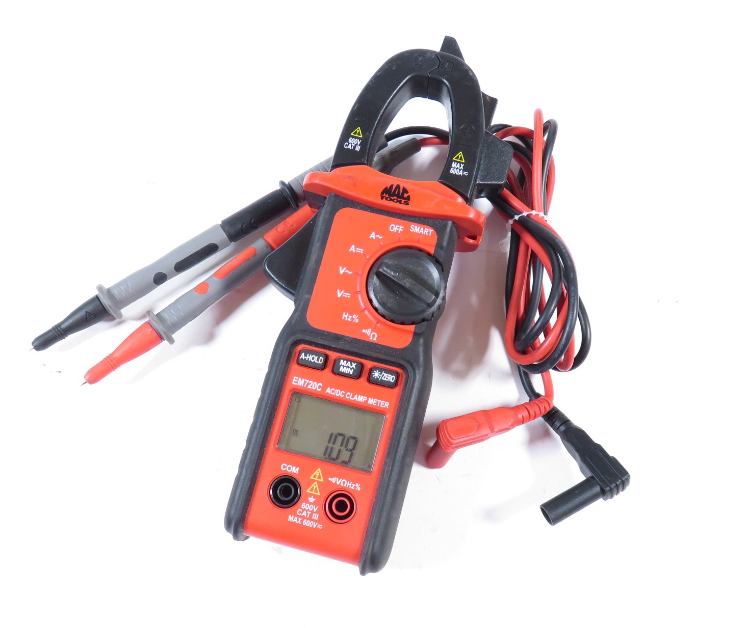 Mac Tools EM720C Cat IV 600V TRMS AC/DC Smart Digital Clamp Meter