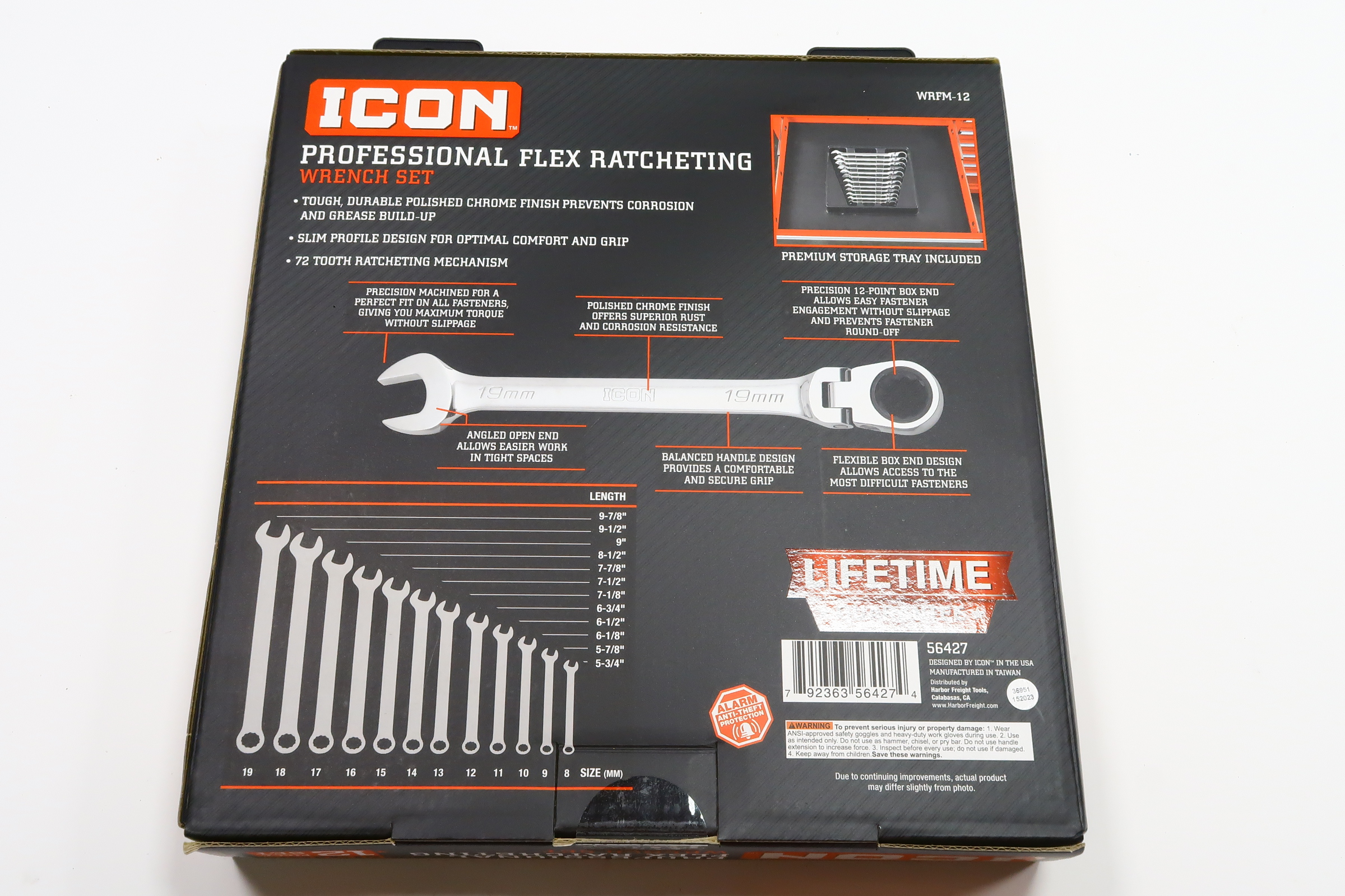 ICON WRFM-12 Professional Flex-Head Metric Ratcheting 12 Piece Combo ...