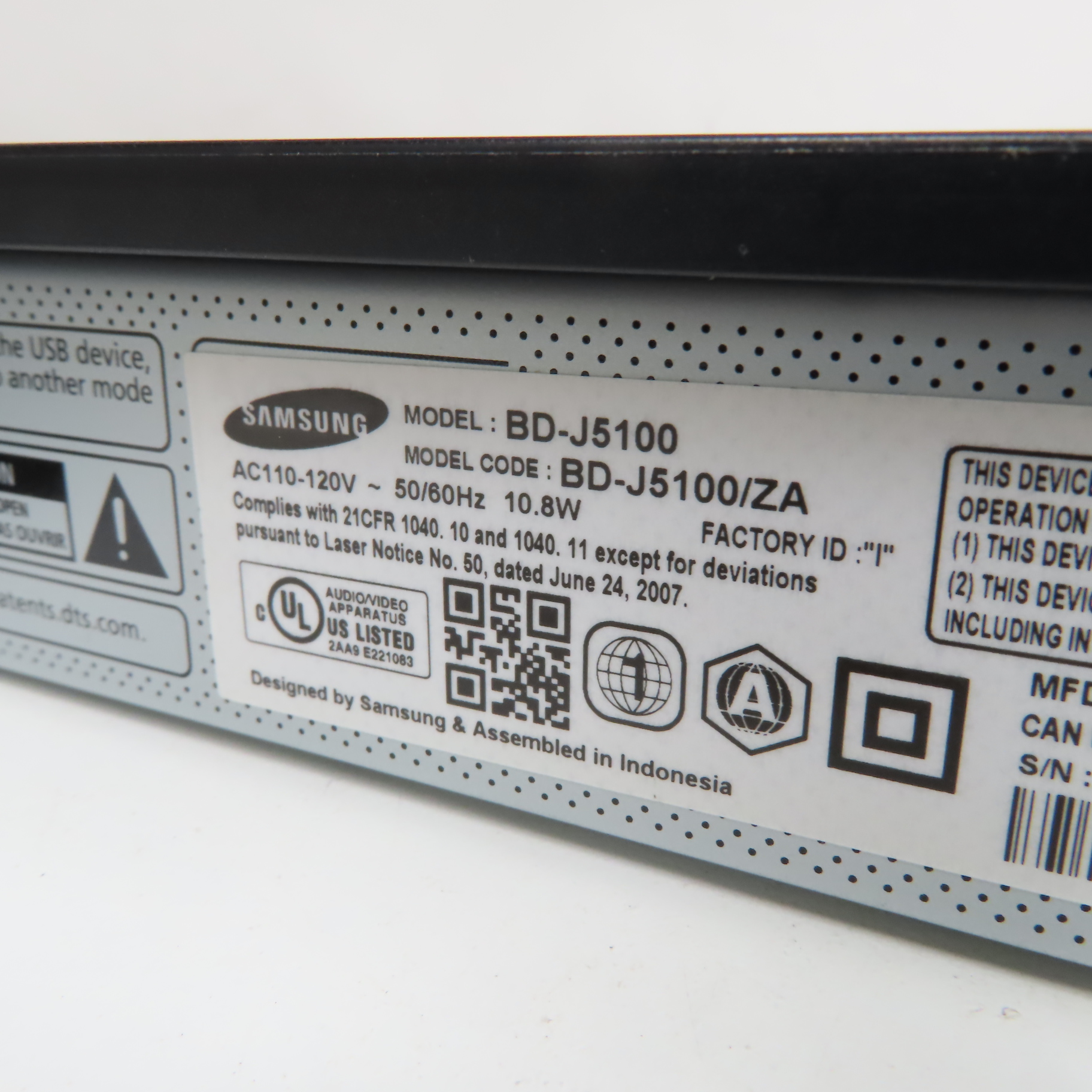 Samsung BDJ5100 Smart WiFi Connected Bluray & DVD Player