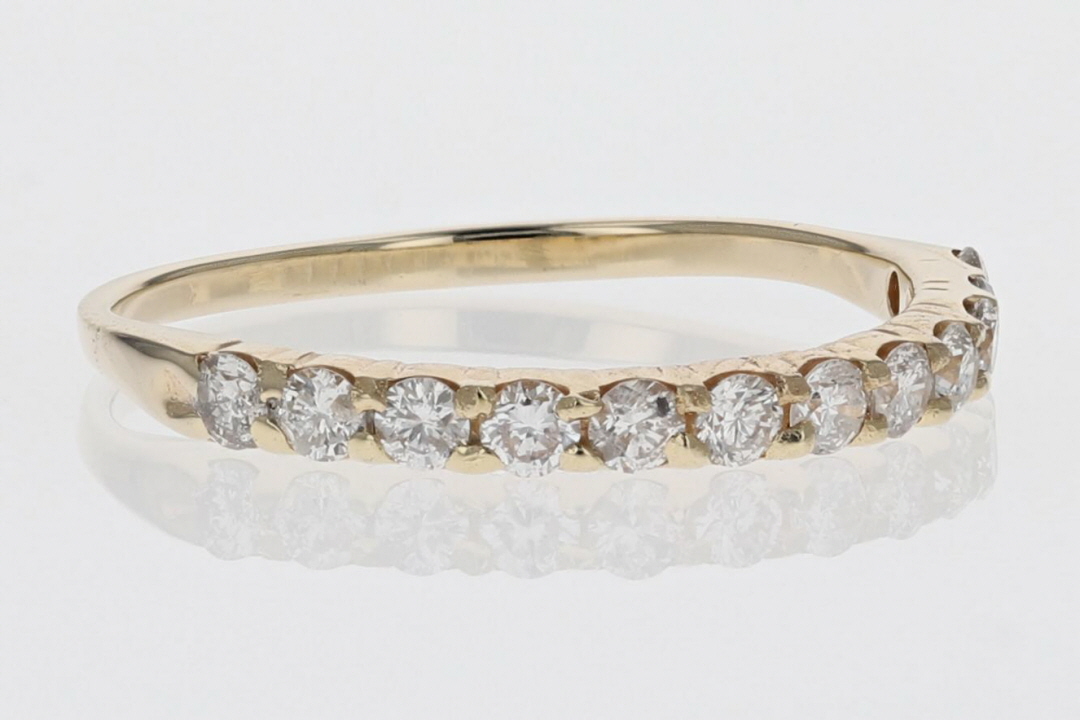 .36ctw Round Cut Diamond Prong Set Wedding Band Ring 14k Yellow Gold ...