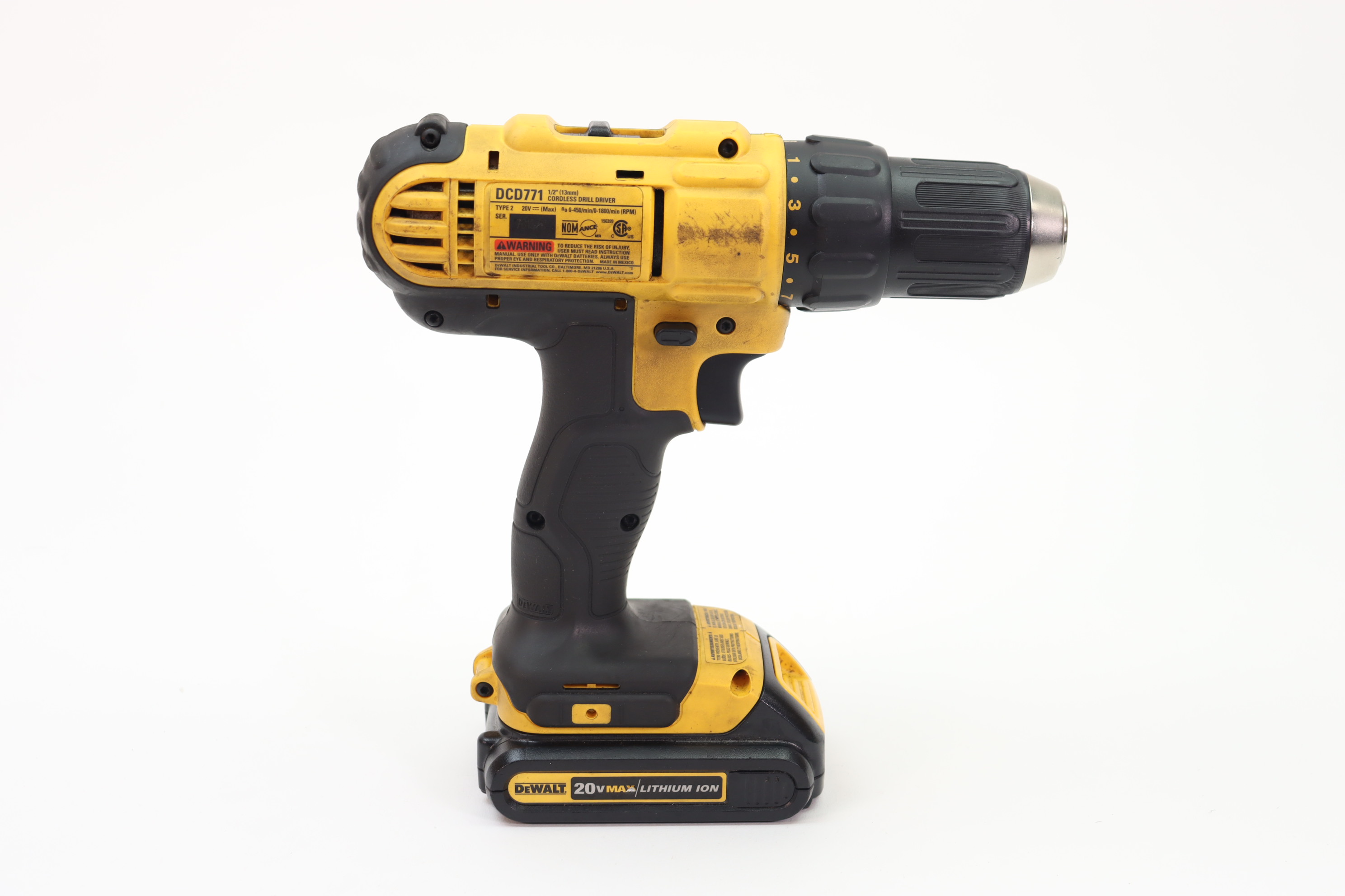 DeWalt DCD771 20V MAX Cordless Hex 1/2