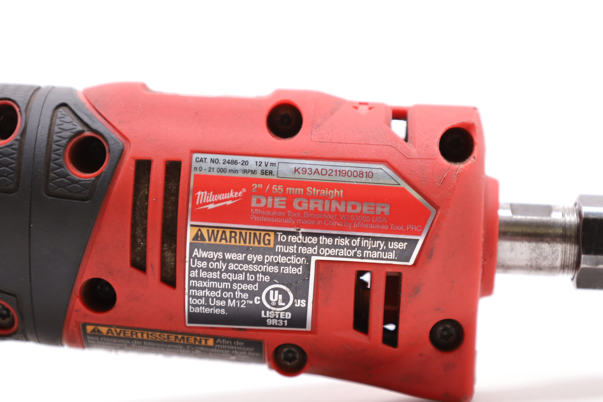 Milwaukee 248620 M12 FUEL 12V Brushless Cordless 1/4" Straight Die Grinder