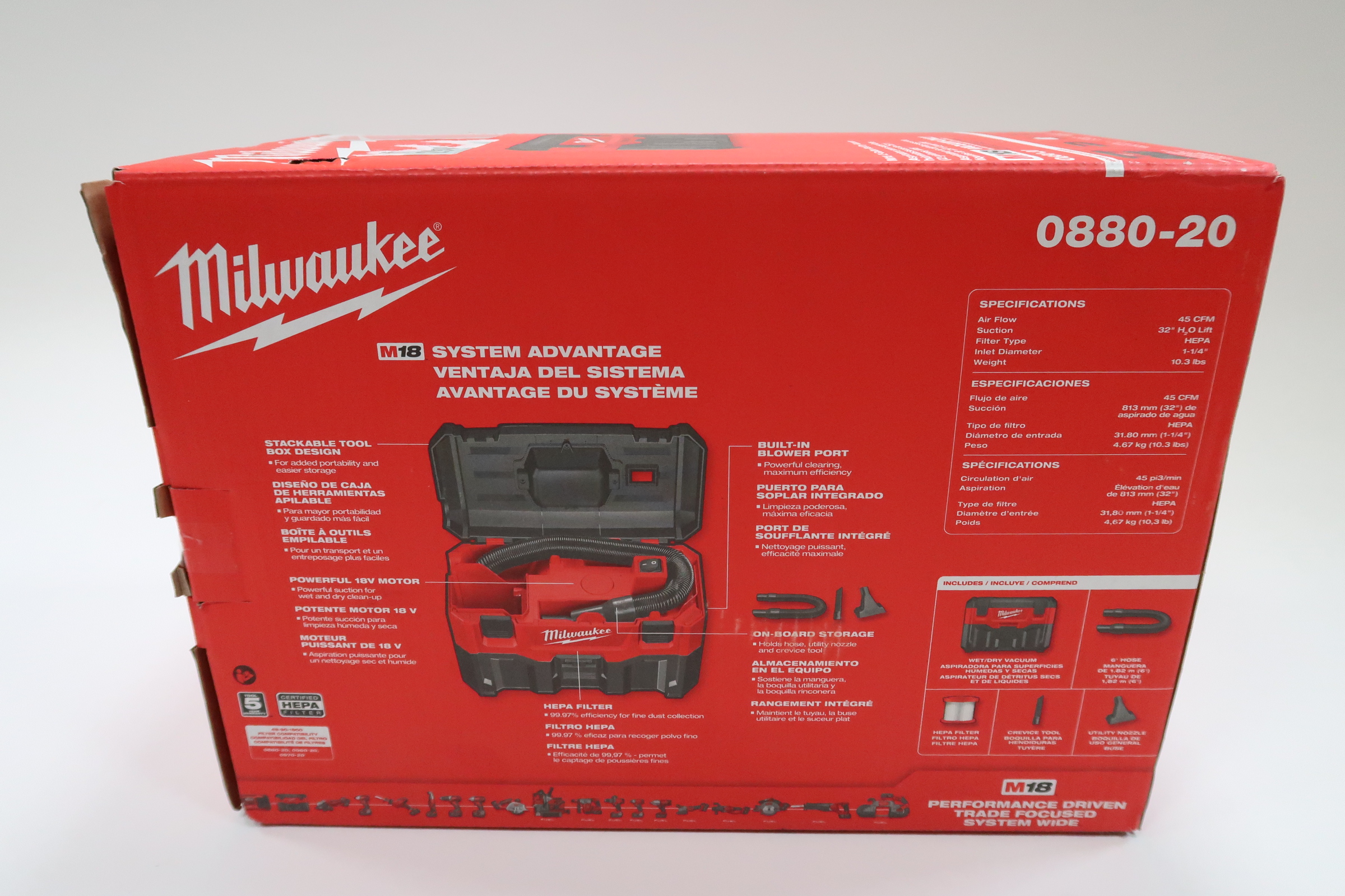 Milwaukee 0880-20 M18 18-Volt 2 Gal. Lithium-Ion Cordless Wet/Dry ...