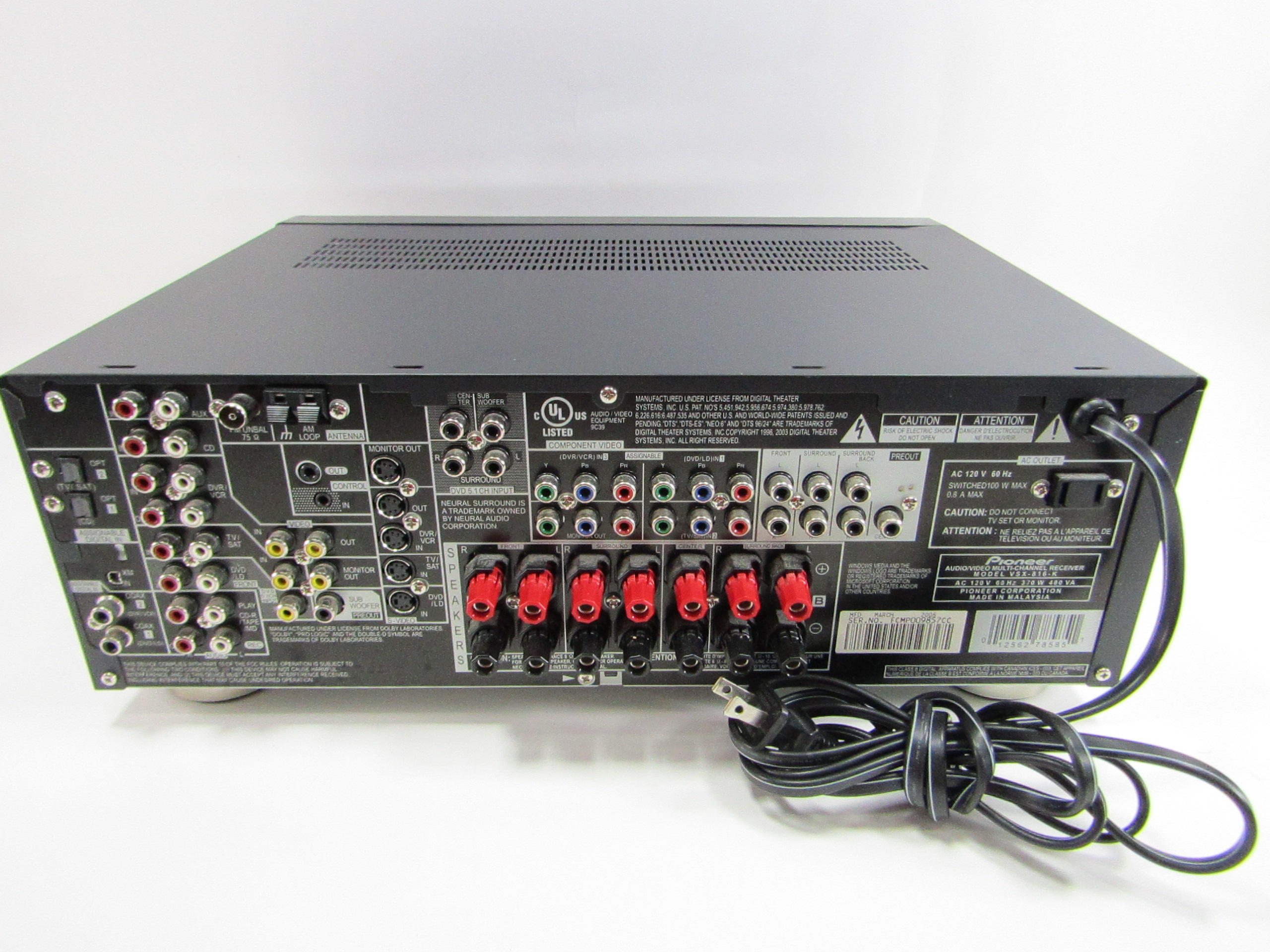 Pioneer VSX-816 7.1 Channel A/V Home Receiver