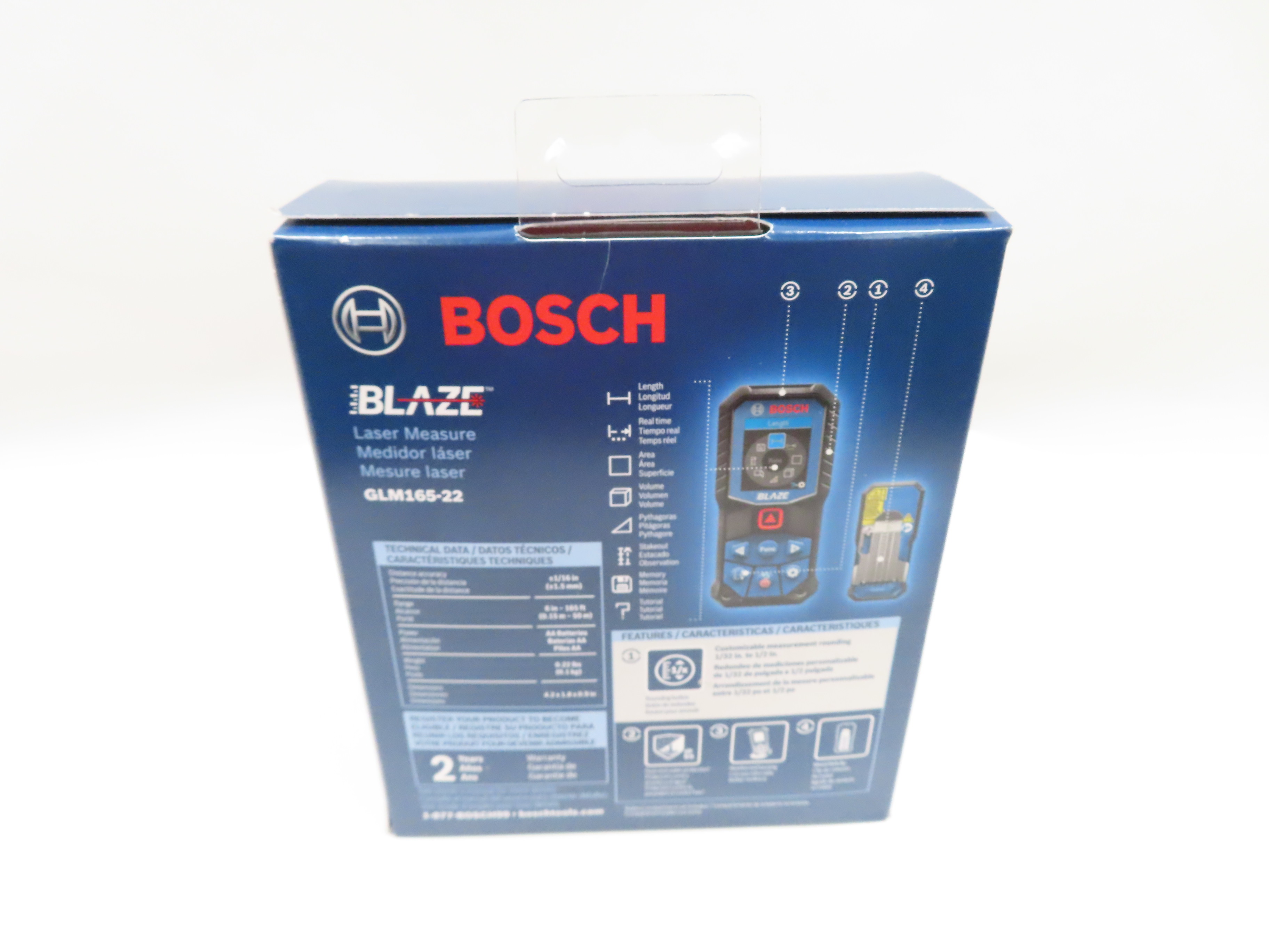 Bosch GLM16522 BLAZE 165Feet Laser Distance Measure (In Box)