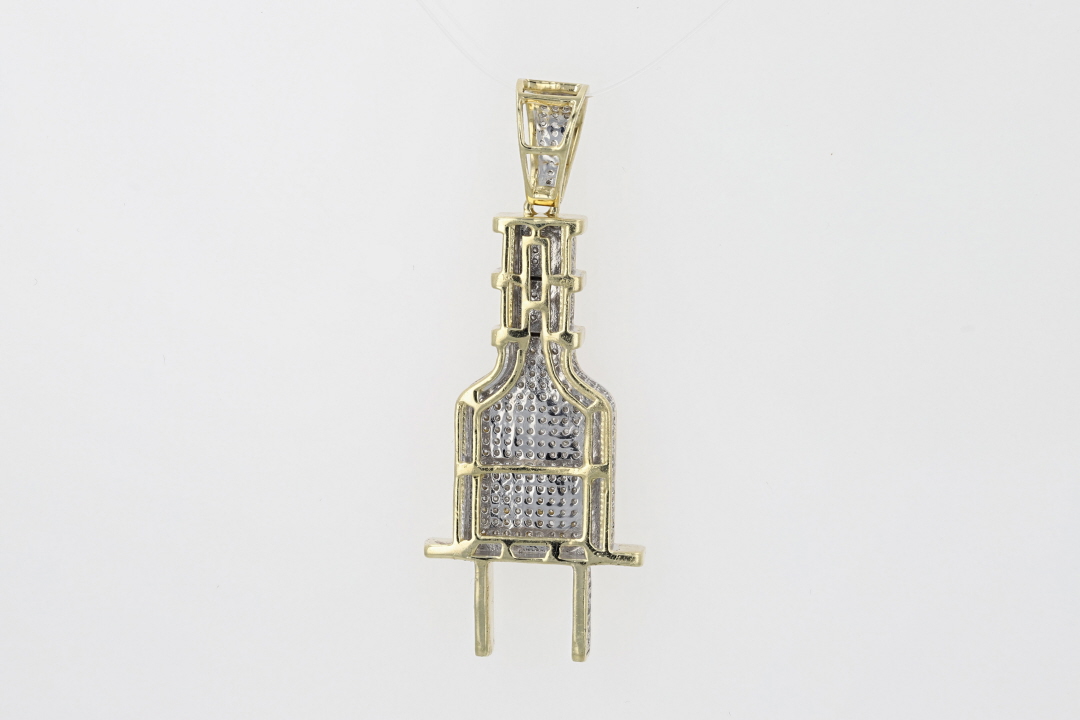 Diamond Plug Chain 1.50ctw Round Cut Diamond Plug Cluster Pendant without Chain 10k Multi ...