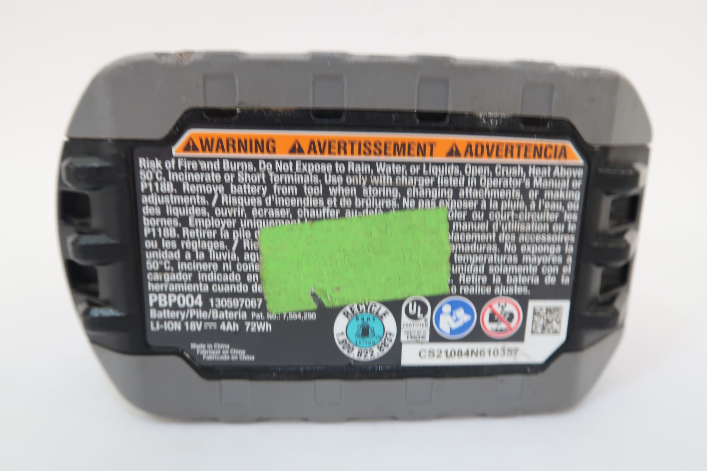 RYOBI ONE+ 18V 4.0 Ah Lithium-Ion HIGH PERFORMANCE Battery Pack PBP004