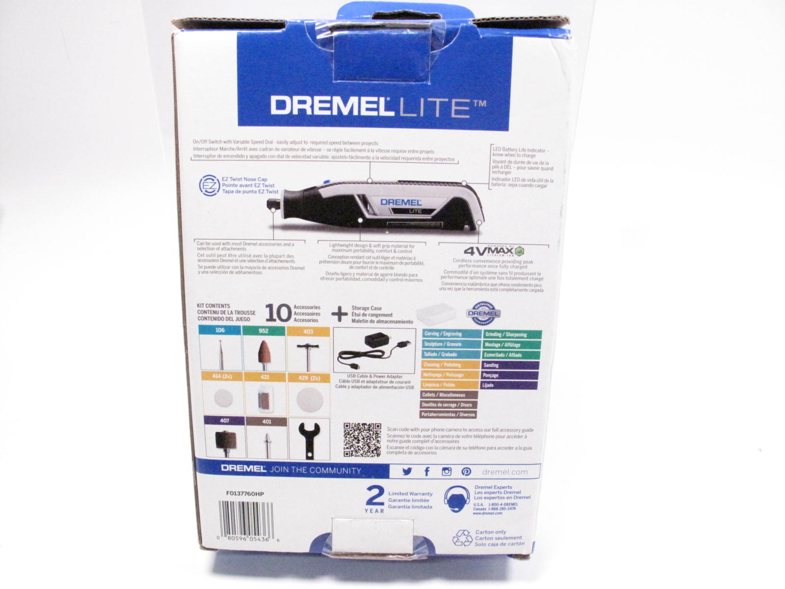 Dremel Lite 7760-N/10 4V Cordless Rotary Tool Kit