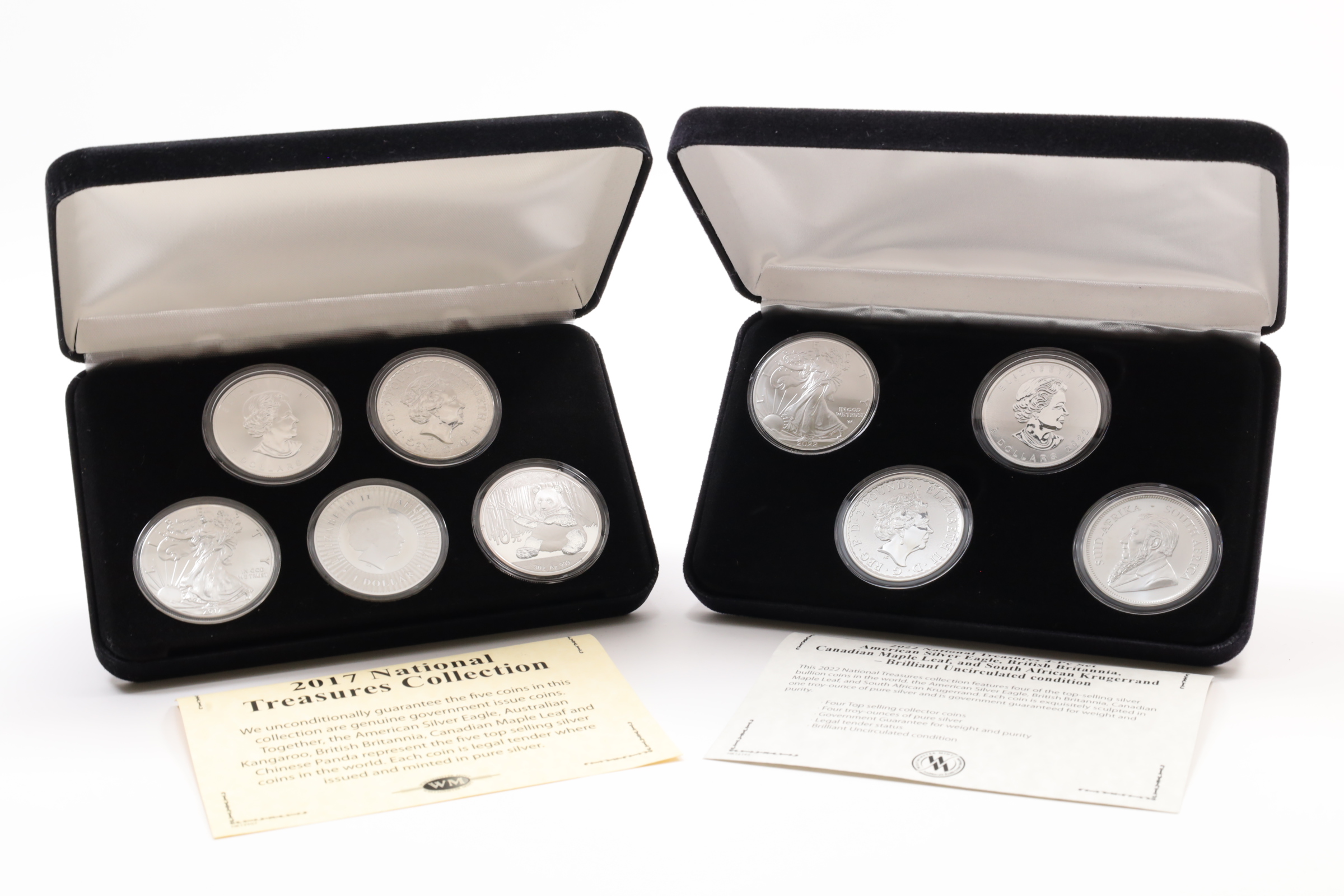 National Treasures 2017 5-Piece Silver Collection & 2022 4