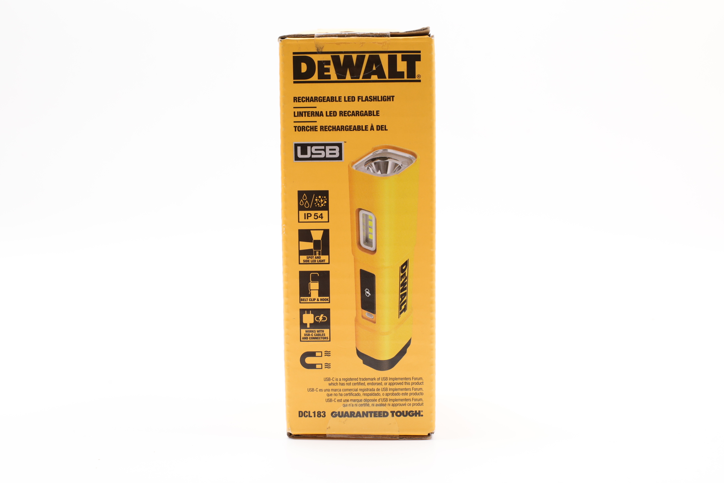 dcl183 rechargeable led flashlight DeWalt On the maximum brightness setting 24-01 | DEWALT USB-C Rechargeable