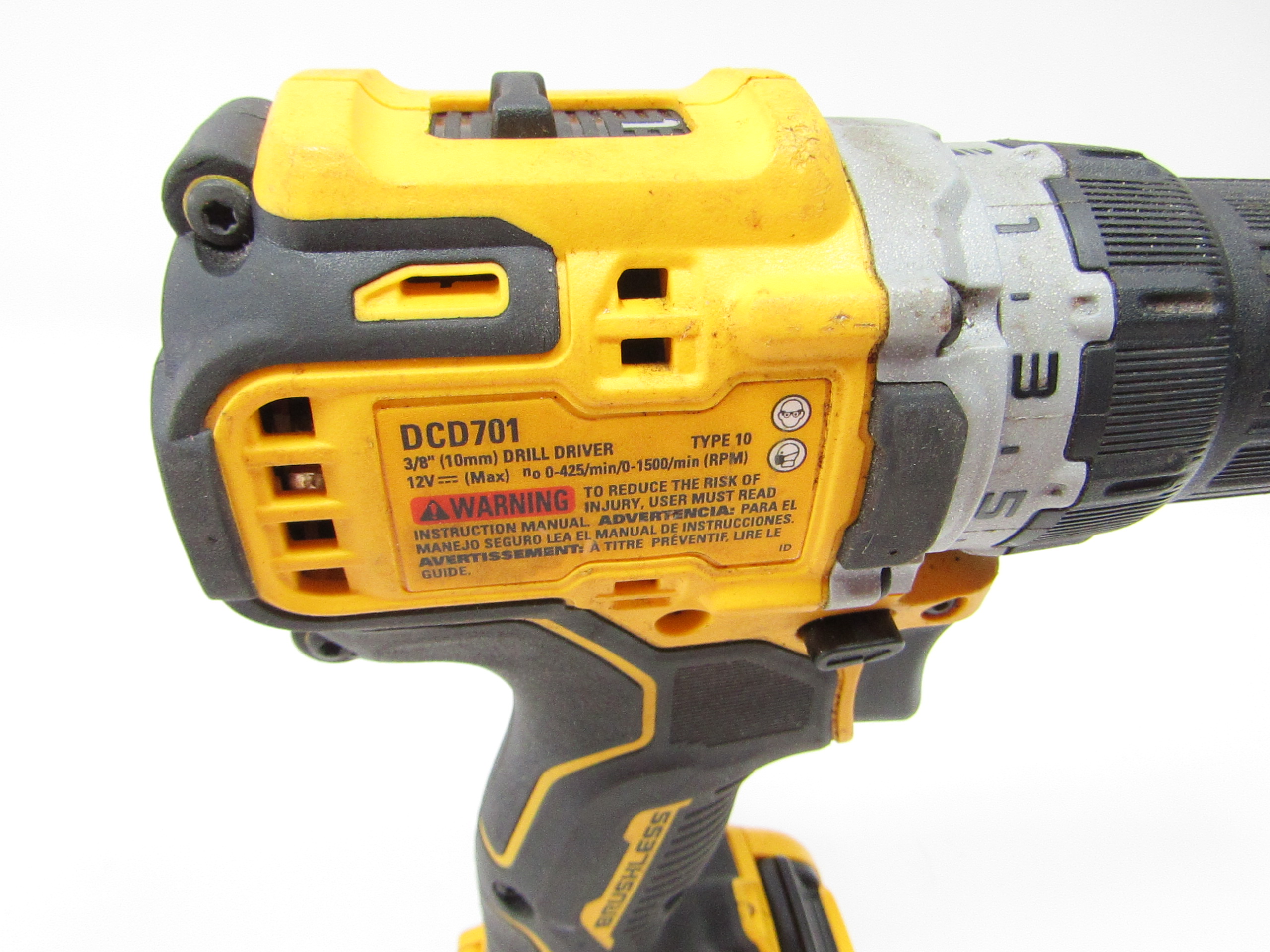 DeWALT DCD701 12V MAX Xtreme Sub-Compact Series 3/8-in Brushless Drill ...