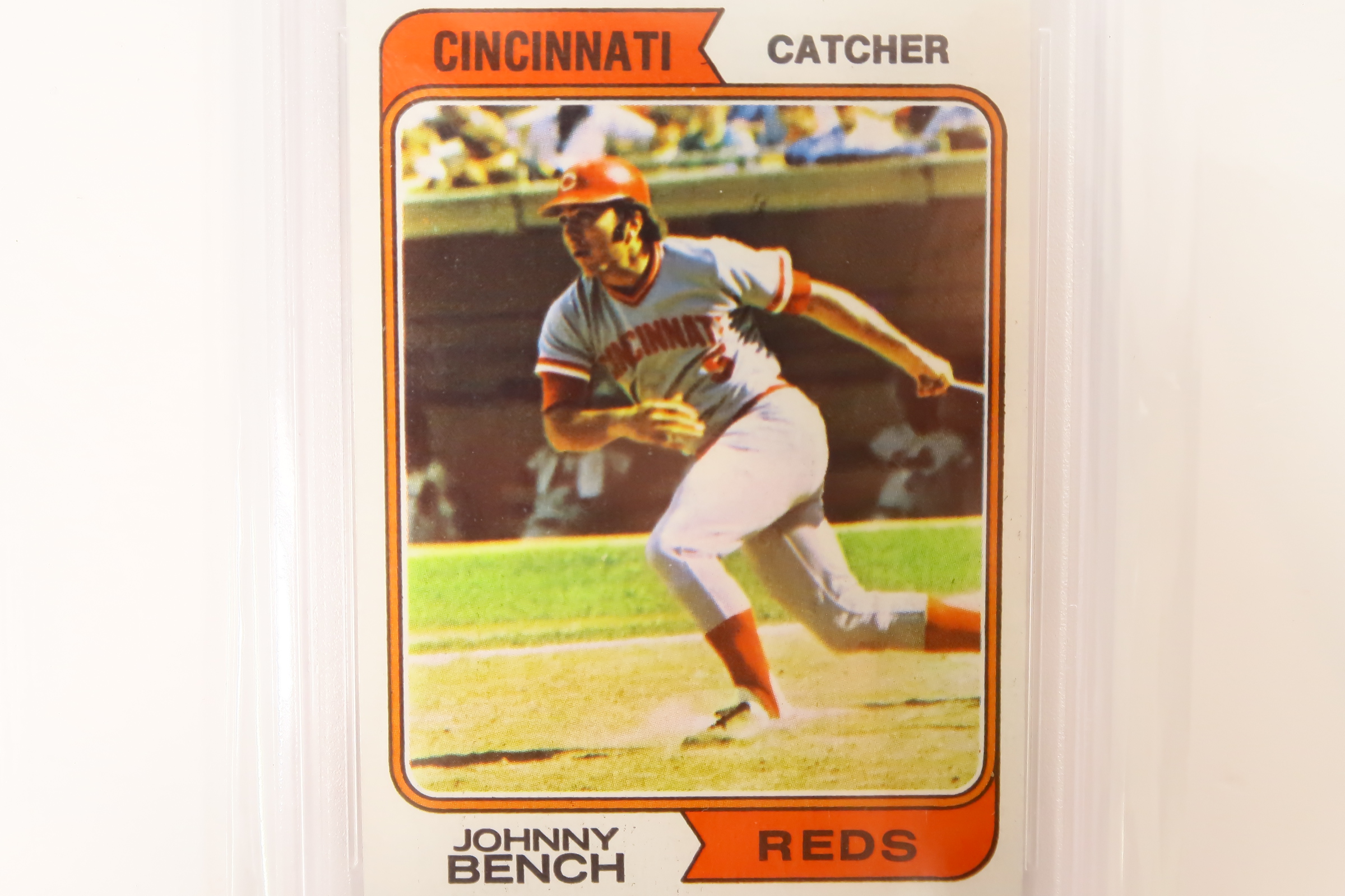 Authenticated 1974 Topps #10 Johnny Bench Trading Card (PSA MINT-9)