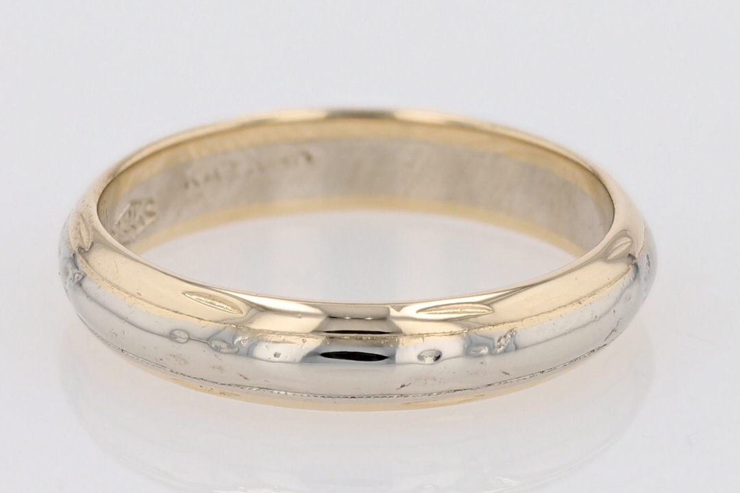 Kaynar Rings Kaynar 4.2mm Polished Wedding Band Ring 14k Multi-Tone Gold 4.35 Grams ...