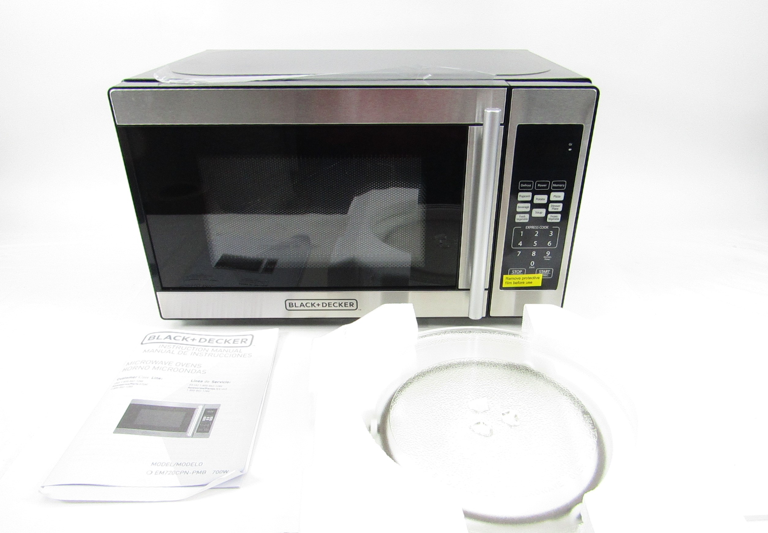 Black+Decker 0.7 Cu. Ft. 700W Stainless Steel Countertop Microwave