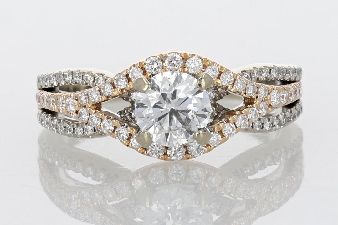 Clara Pucci 3.39 Carat Round Zircon Solitaire Ring - 14k Yellow Gold Bridal Set With Accents