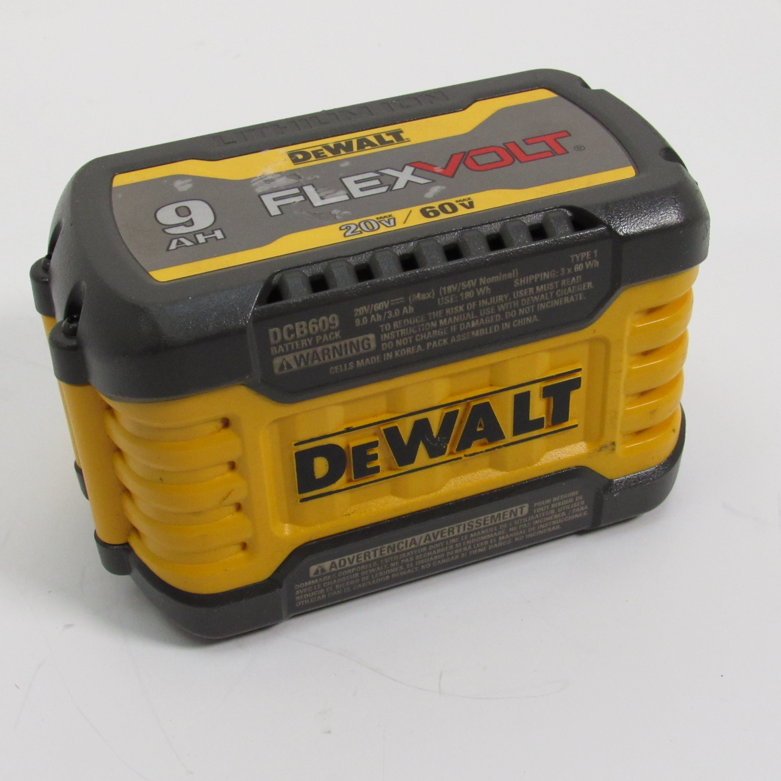 DEWALT DCB609 FLEXVOLT 20V/60V MAX Lithium-Ion 9Ah/3Ah Battery