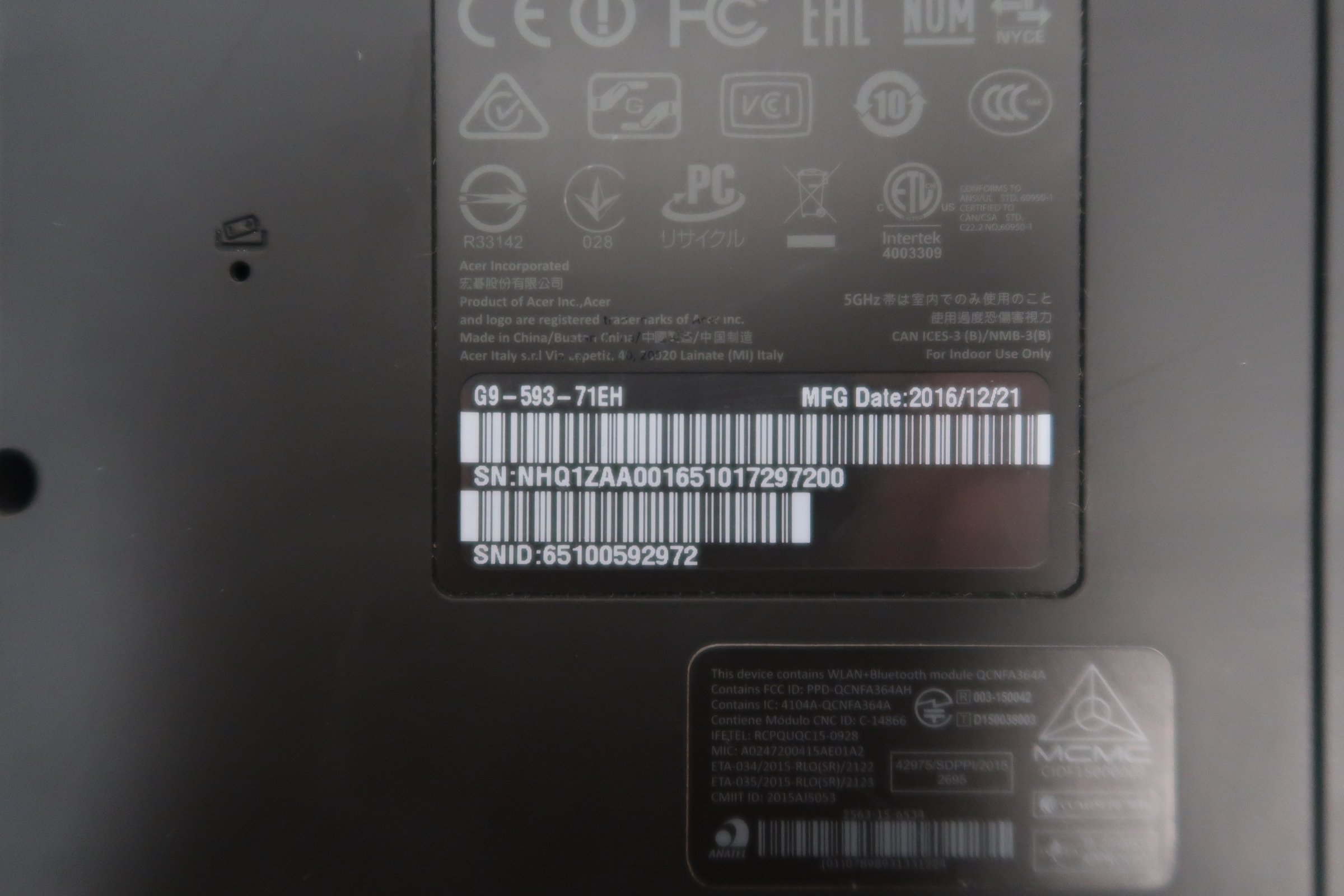 Acer Predator 15 N15P3 i7-7700H@2.8GHz GTX 1070 16GB RAM 256GB