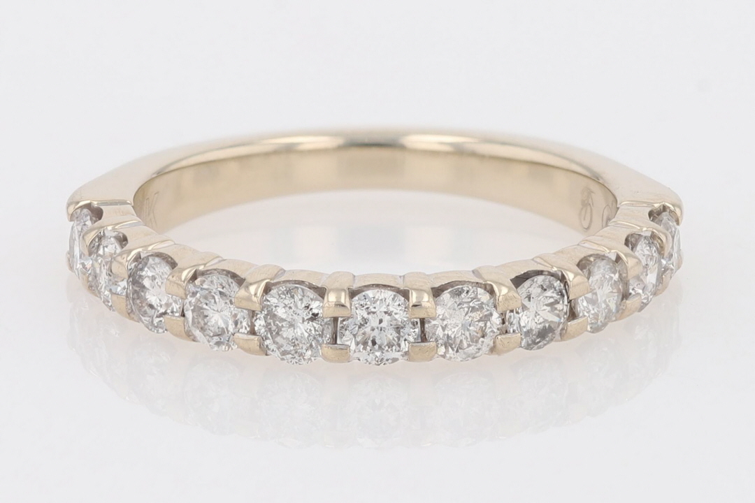 .85ctw Round Cut Diamond Prong Set Wedding Band Ring 14k White Gold Size 7
