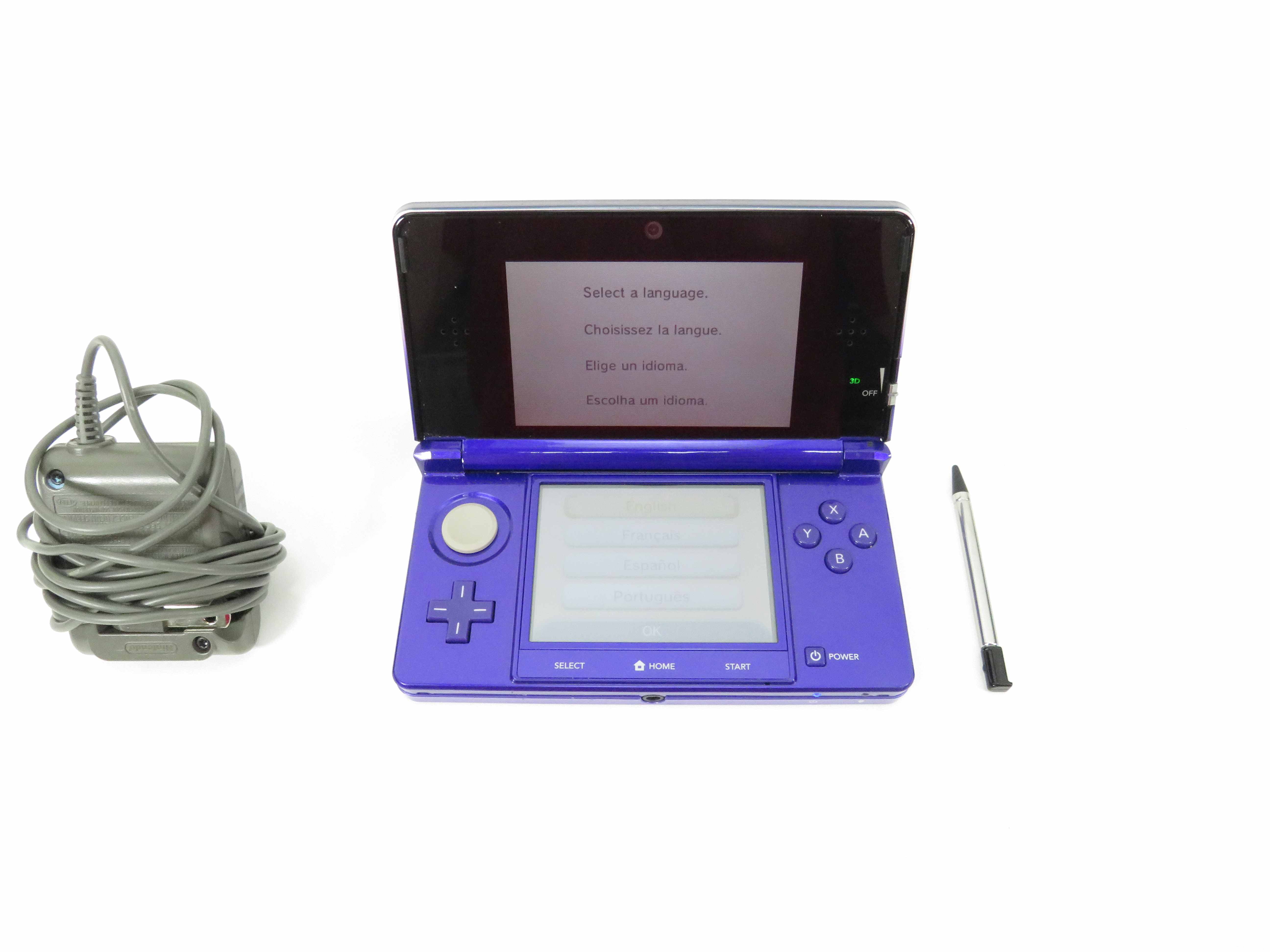 Nintendo 3DS Midnight Purple Handheld Console CTR-001 GOOD SHAPE with top Stylus!