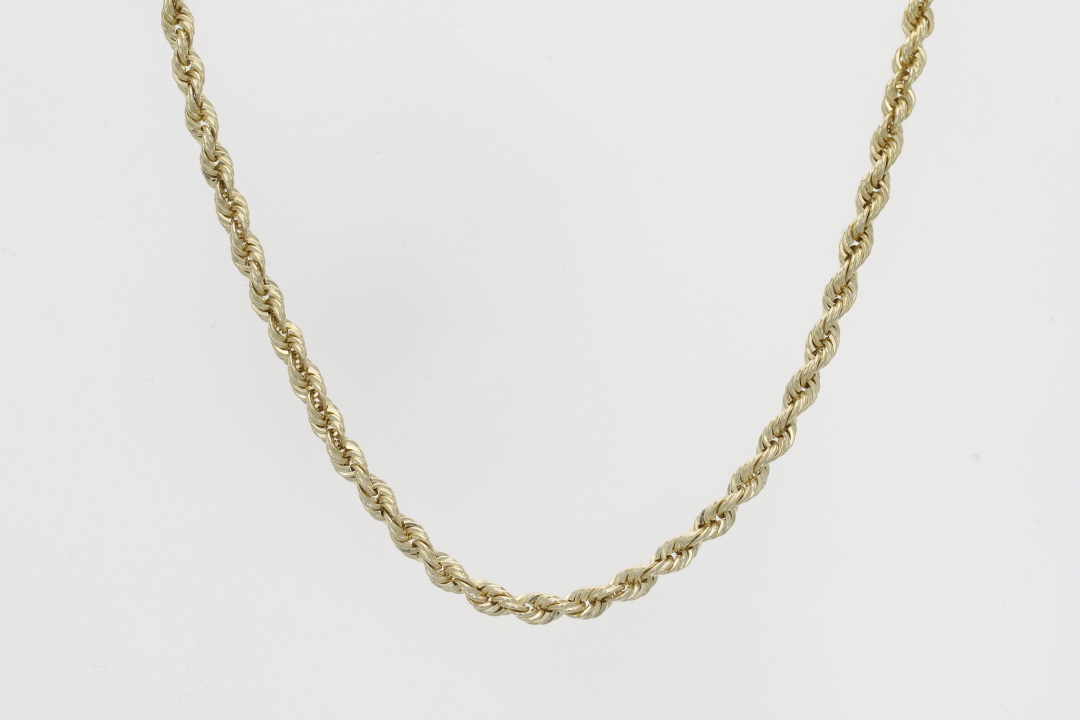 Rope Chain 2.9-3.0mm Hollow 14K Yellow Gold 24&quot