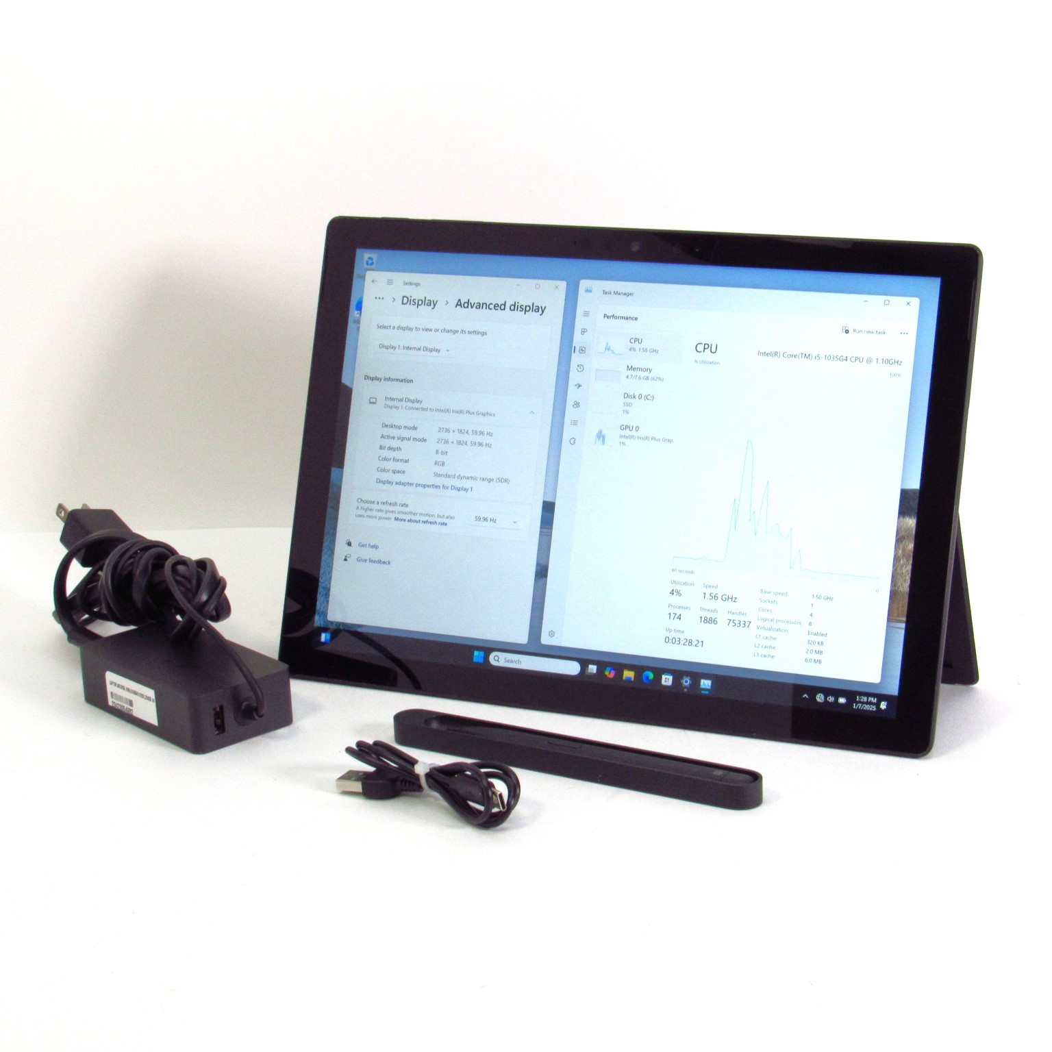 Microsoft Surface Pro 7 1866 Intel Core i5-1035G4 1.1GHz 8GB RAM 