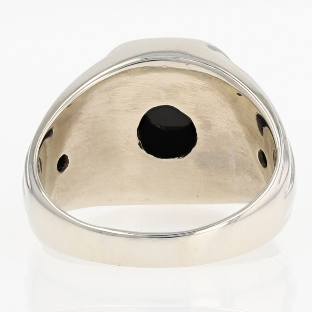 Black Onyx Solitaire w/ Diamond Accents Statement Ring 10k