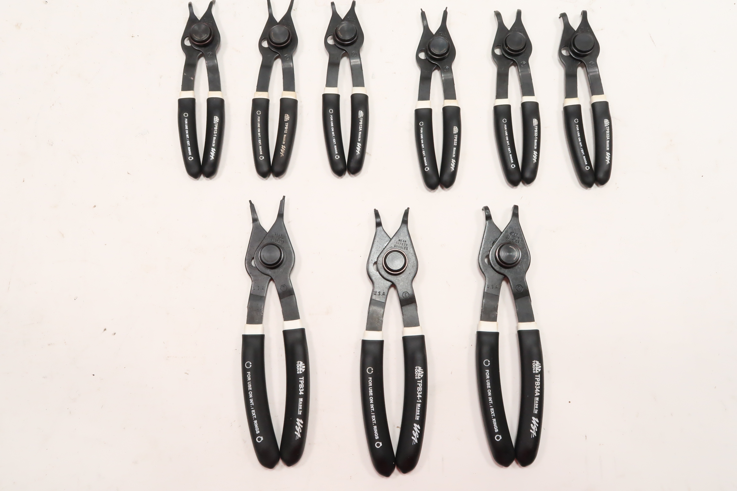 Mac Tools PK9RRPB 9PC PushButton Retaining Ring Pliers Set