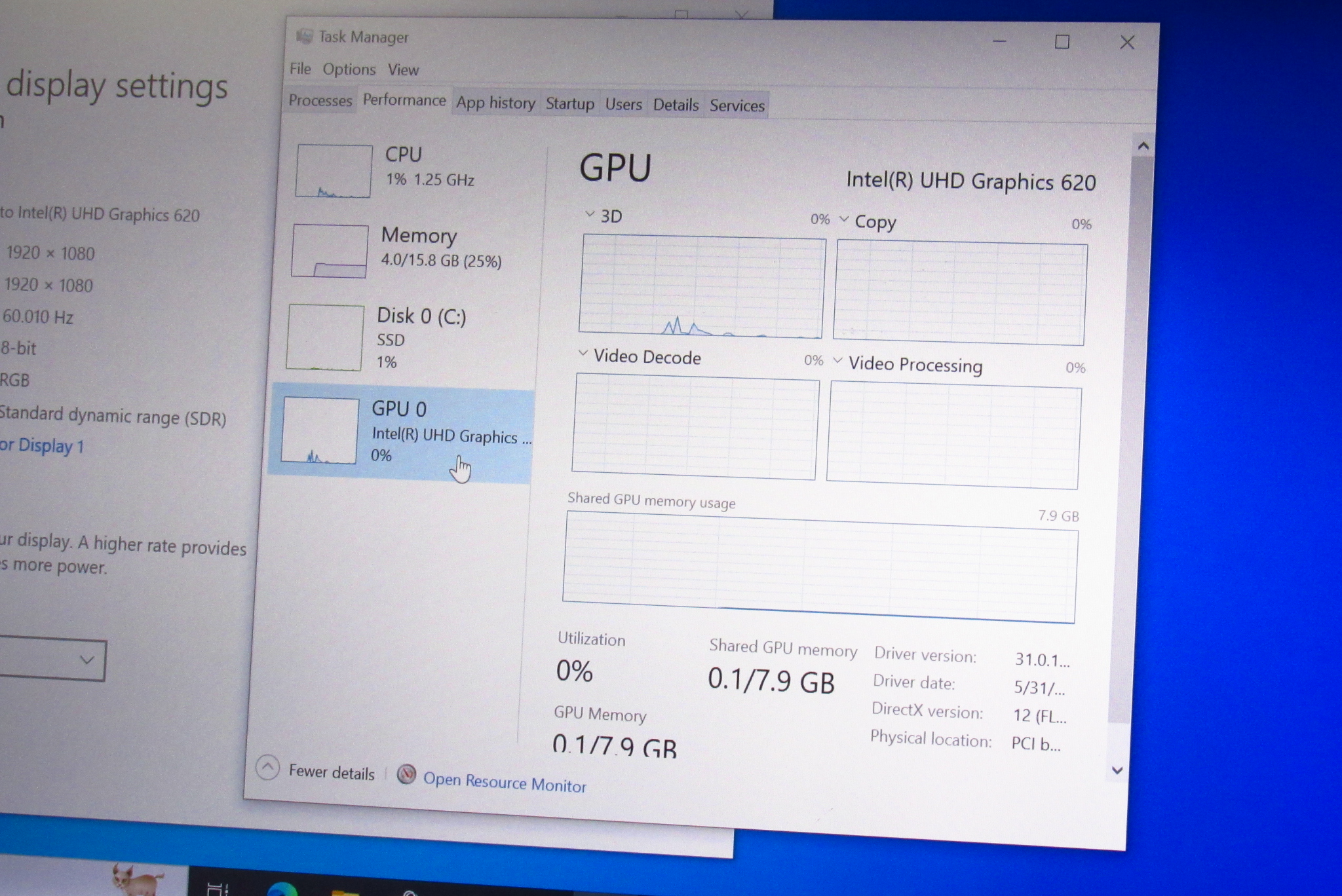 Task Manager Latest Driver For Intel Uhd Graphics 620 Control