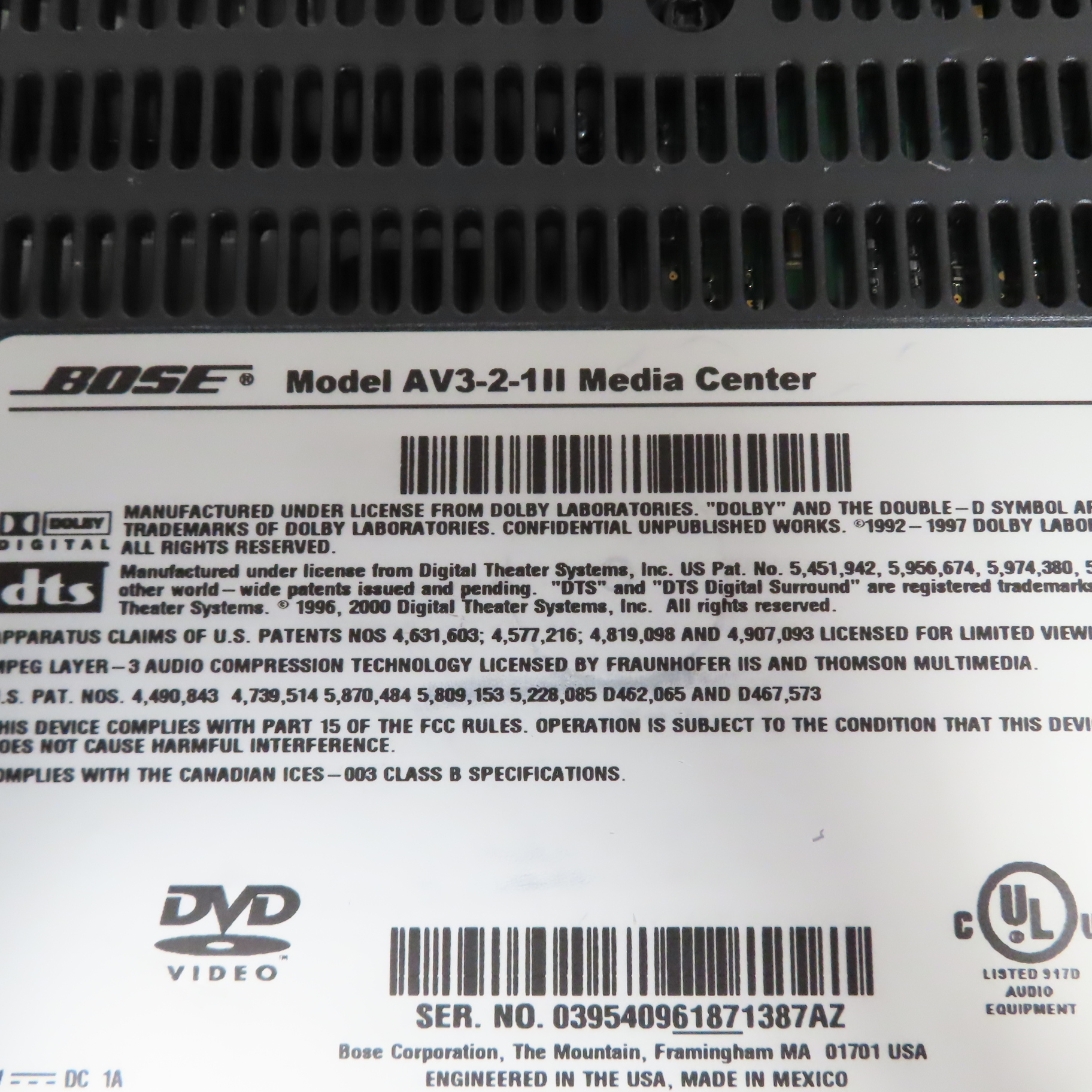 Bose AV3-2-1II GS Series II DVD Home Entertainment System