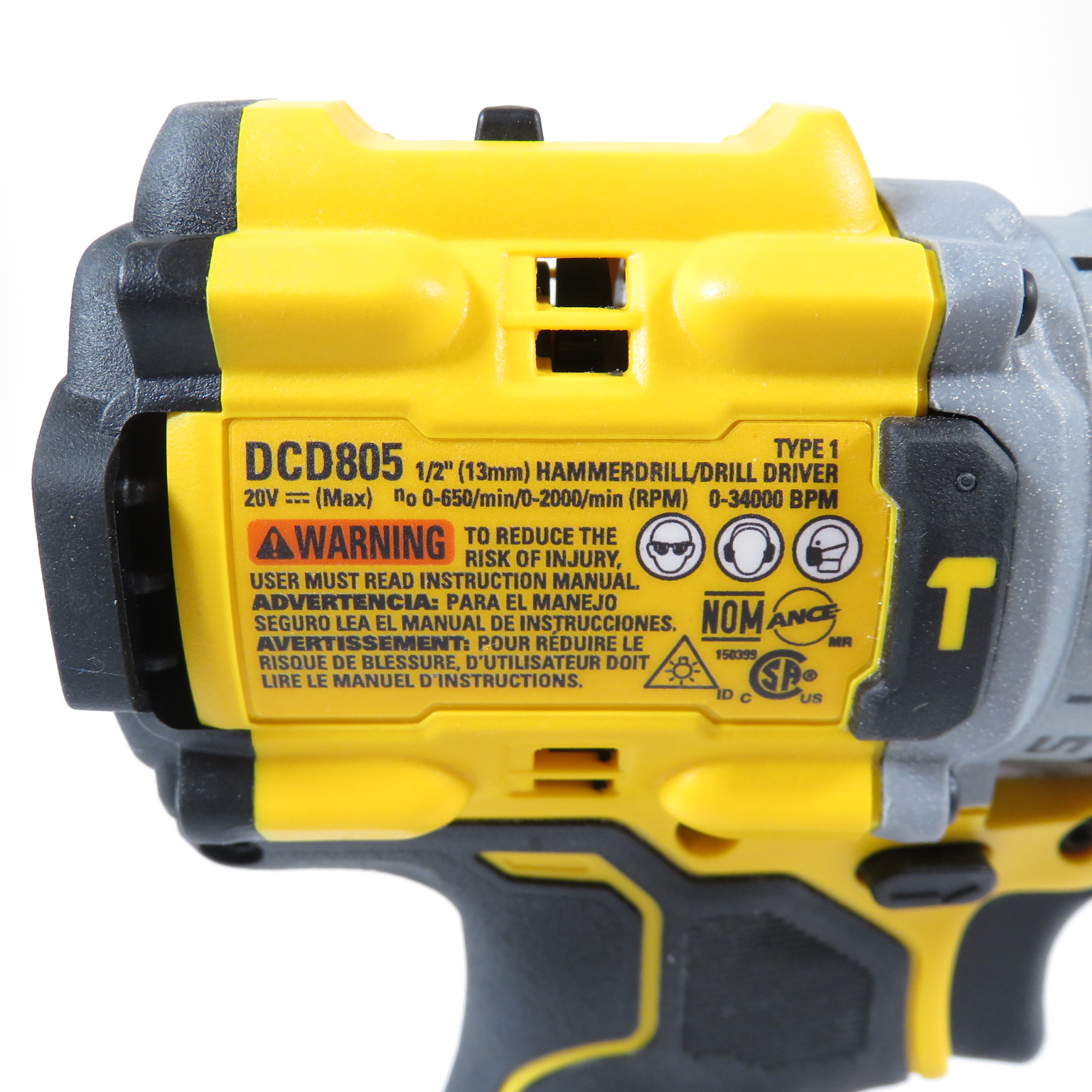 DEWALT DCD805 20-Volt Lithium-Ion Compact Cordless 1/2 in. Hammer Drill
