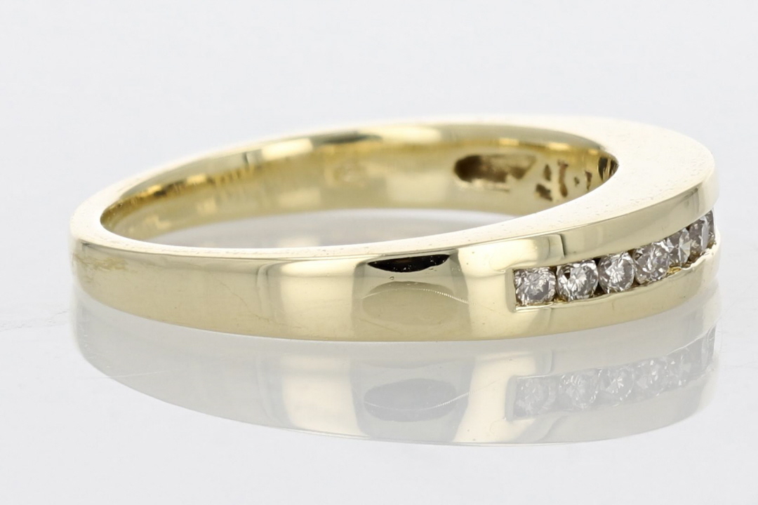 .18ctw Round Cut Diamond Channel-Set Wedding Band Ring 10k Yellow Gold ...