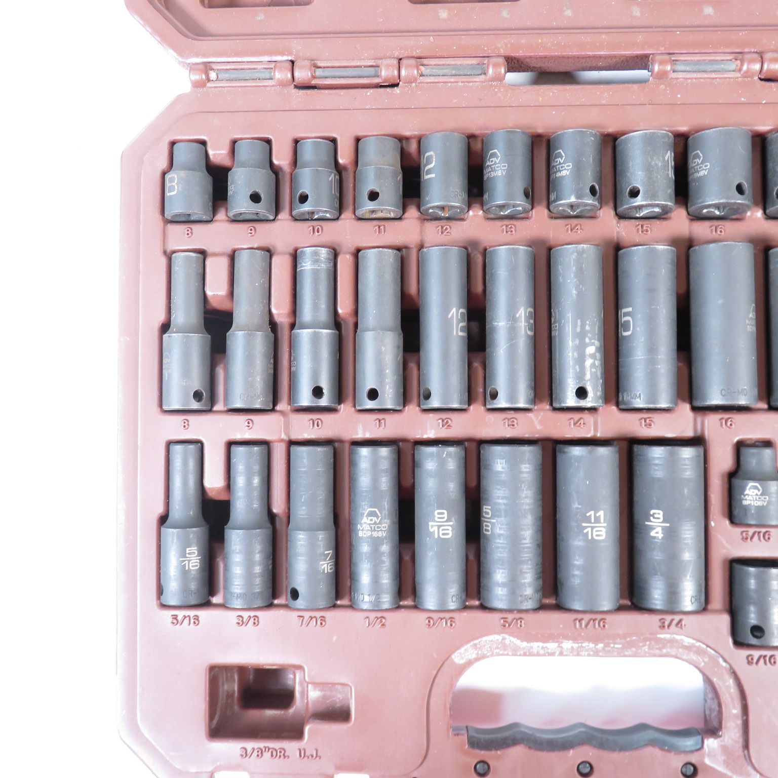 Matco Tools SBP426V 3/8" 39Peice Metric SAE 6Point Deep Impact Socket Set