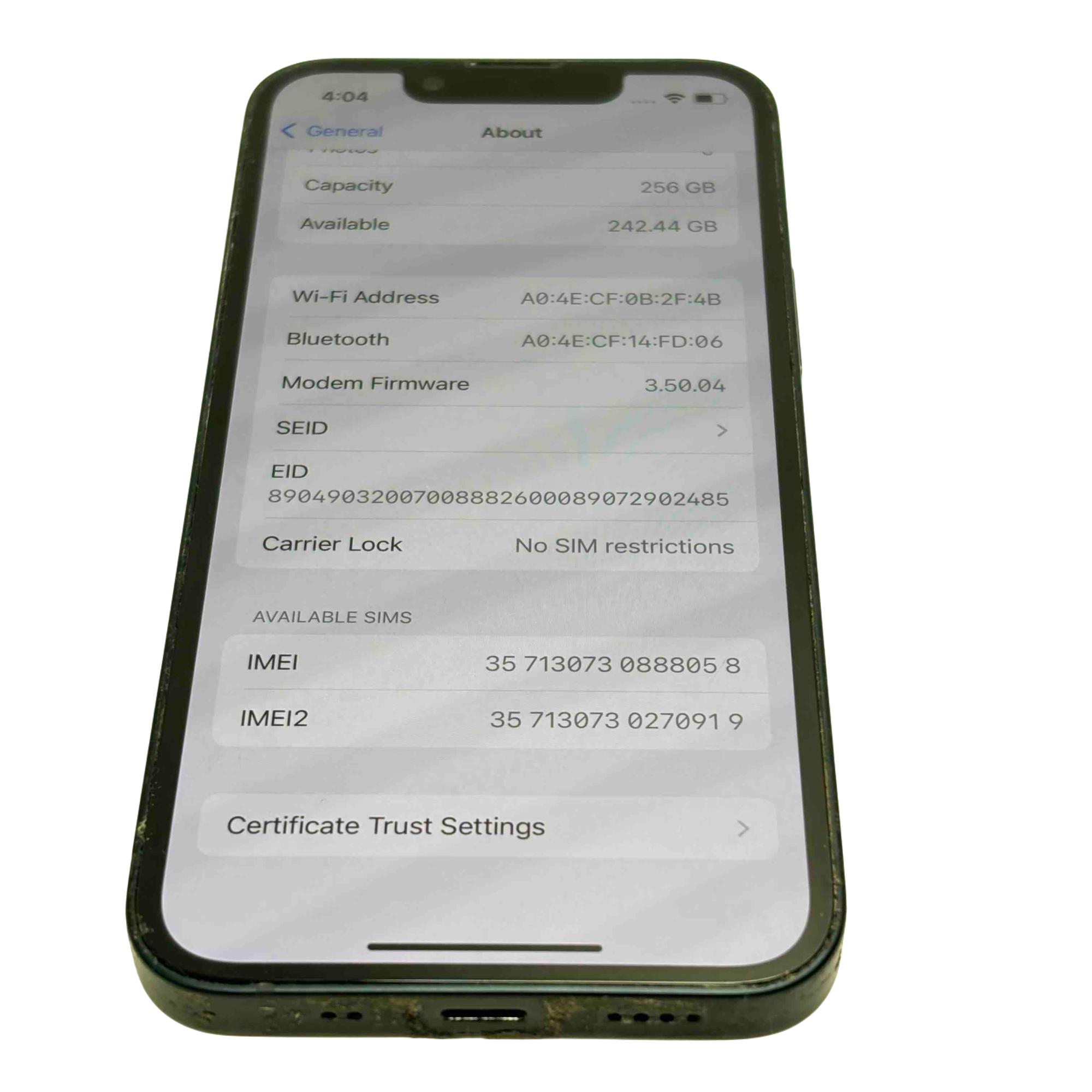 Apple iPhone 13 Mini A2481 MLAF3LL/A 256GB No SIM Restrictions