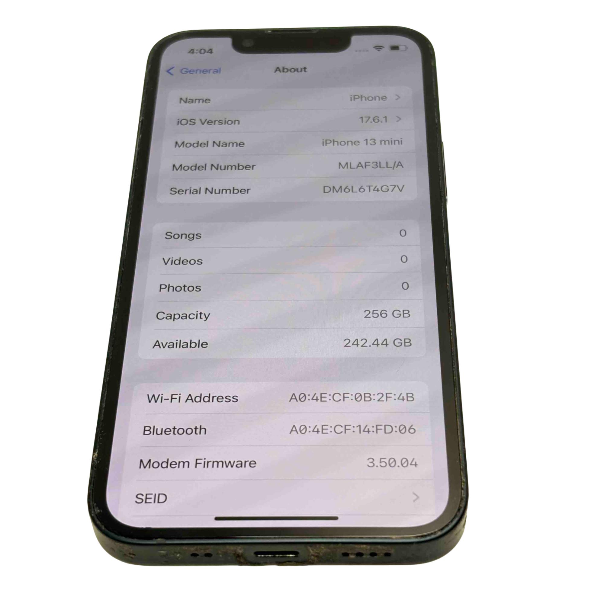 Apple iPhone 13 Mini A2481 MLAF3LL/A 256GB No SIM Restrictions