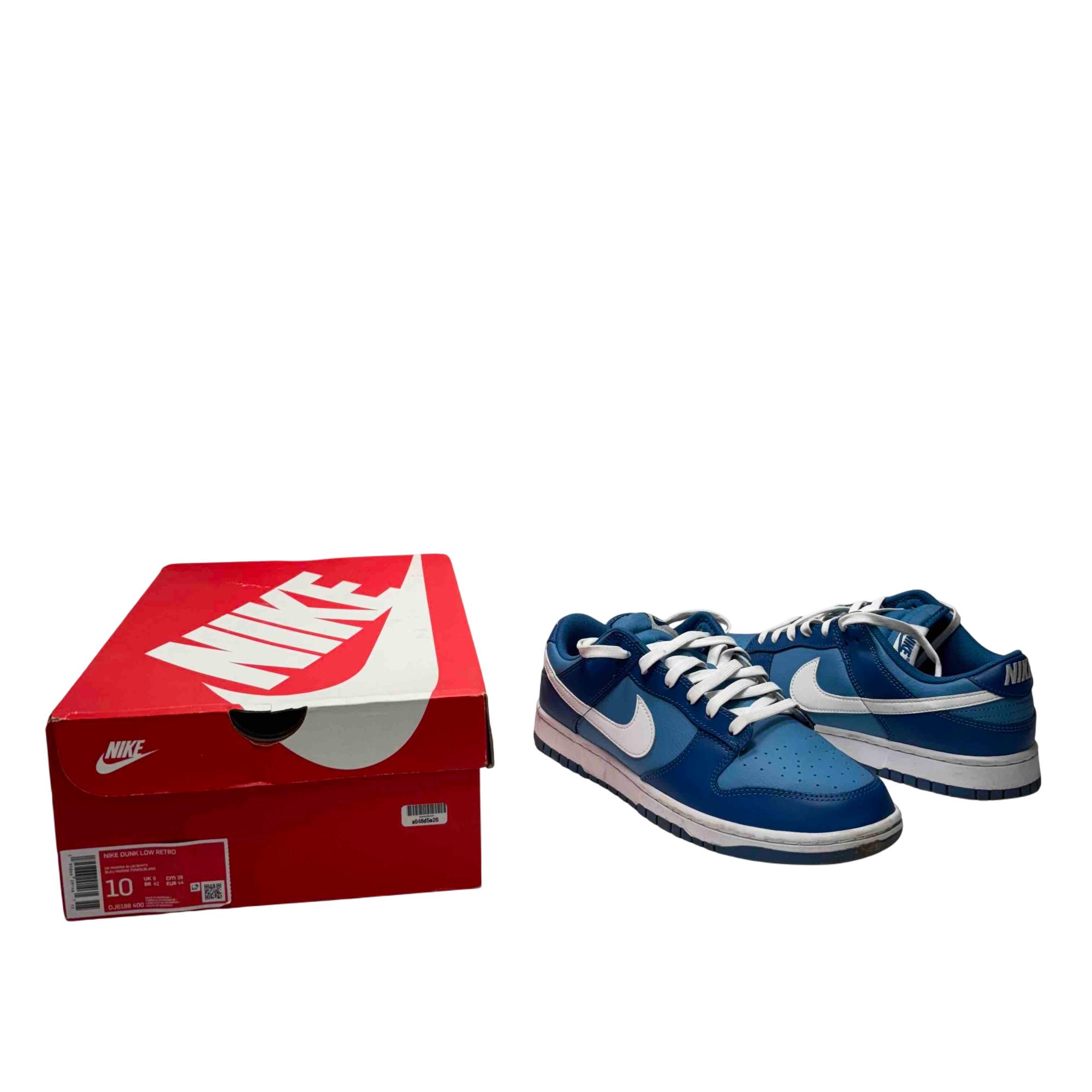 Nike Dunk Low Retro DJ6188-400 Marina Blue/White Sneakers Size 10