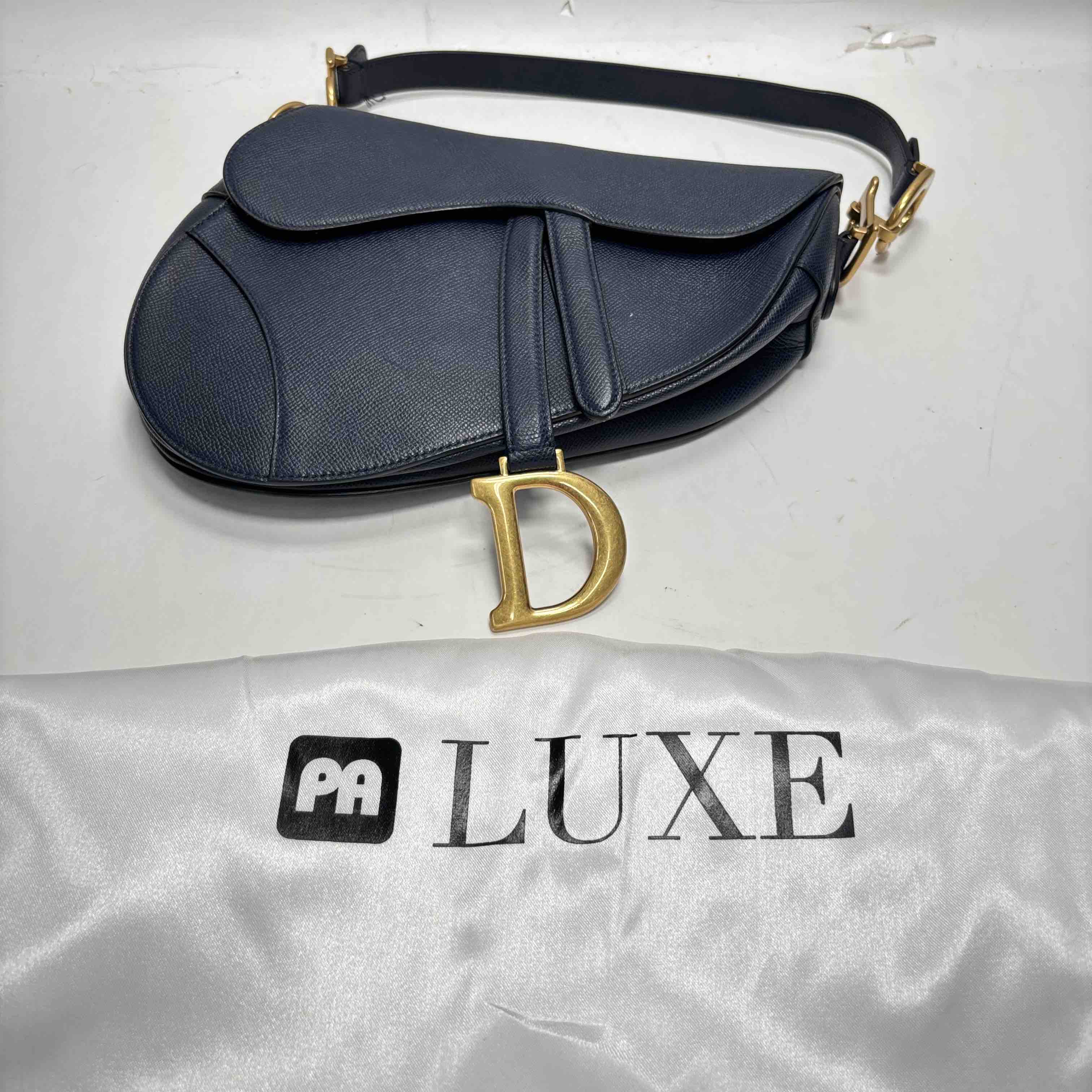 Christian Dior Saddle Bag Black Leather Gold Hardware 11
