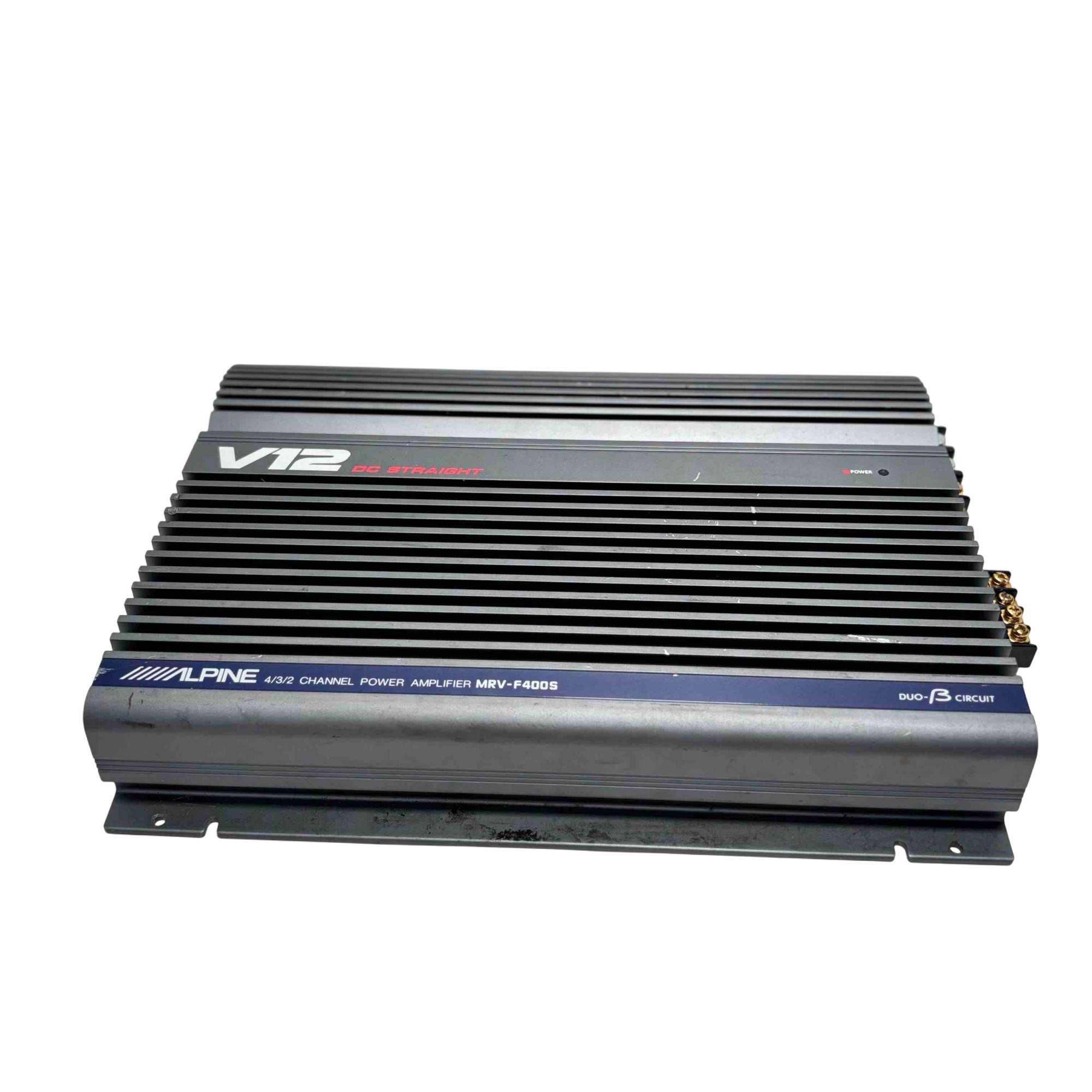 カーオーディオ (N349)Alpine Power Amplifier MRV-F400S Alpine V12 MRV-F400S 4/3/2 Channel Power Car Amplifier Gray